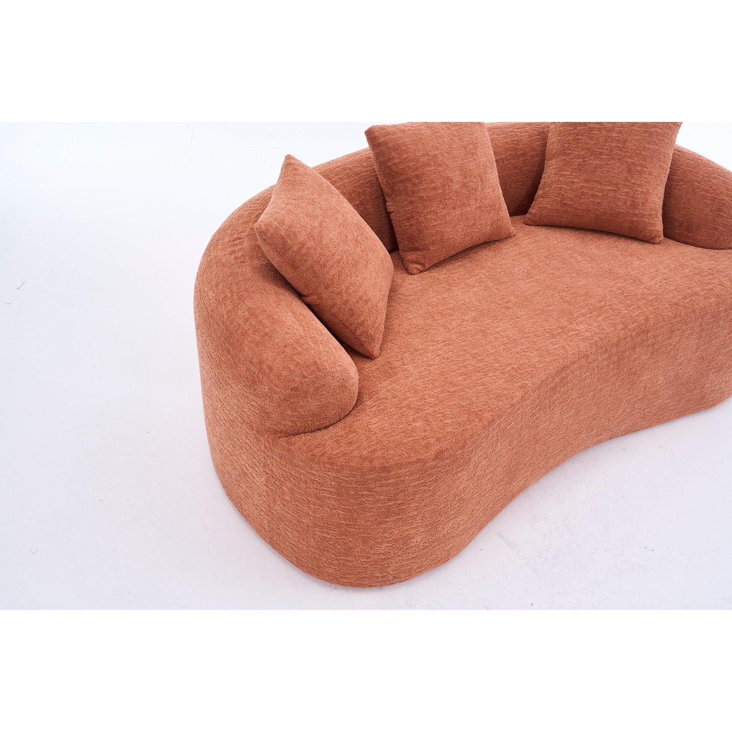 Canapé 2 places en chenille 65 avec assemblage facile, coussin mi-ferme et capacité de charge de 300 lb
