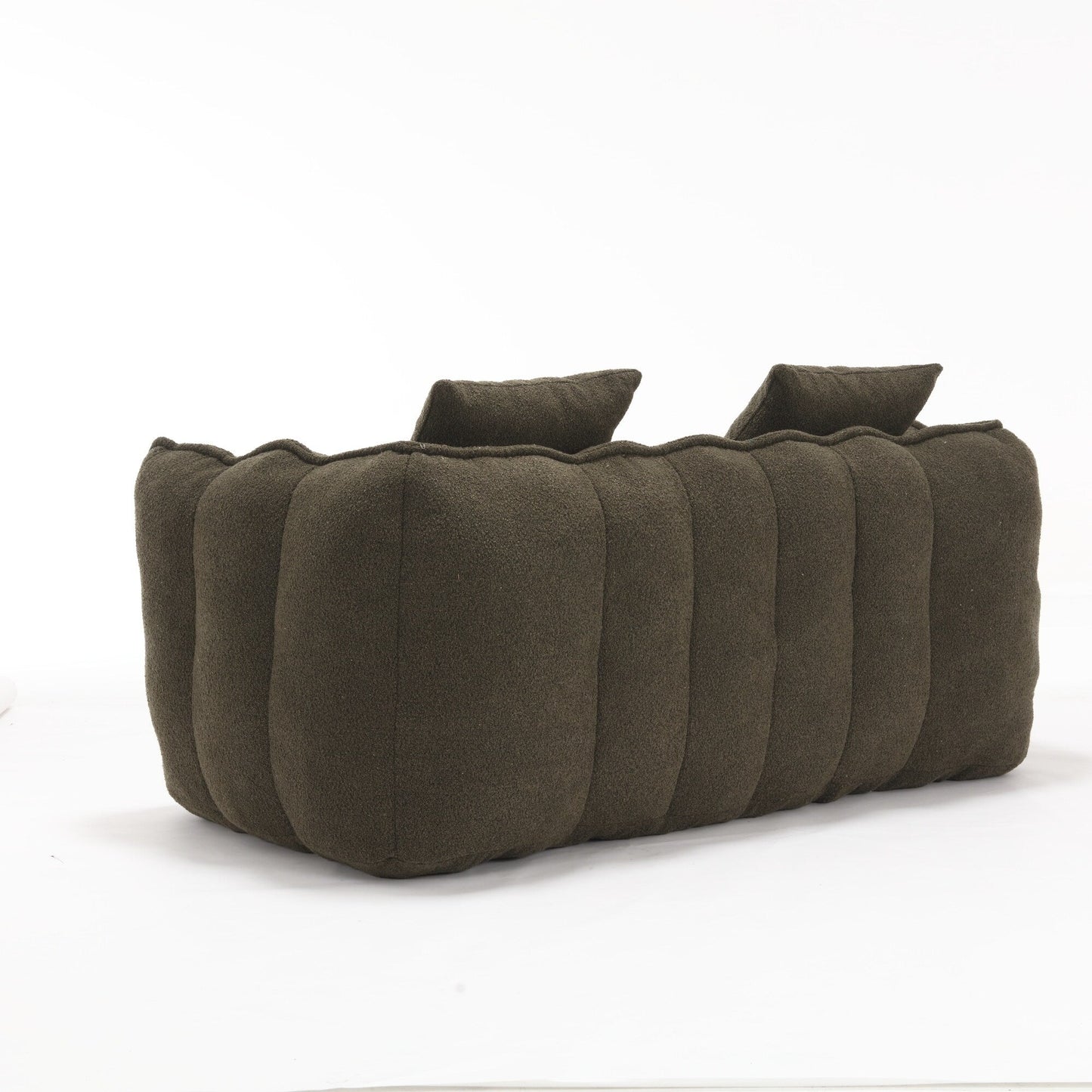 Pouf carré en chenille de 66 pouces avec noyau en mousse haute résilience, accoudoirs et poignée