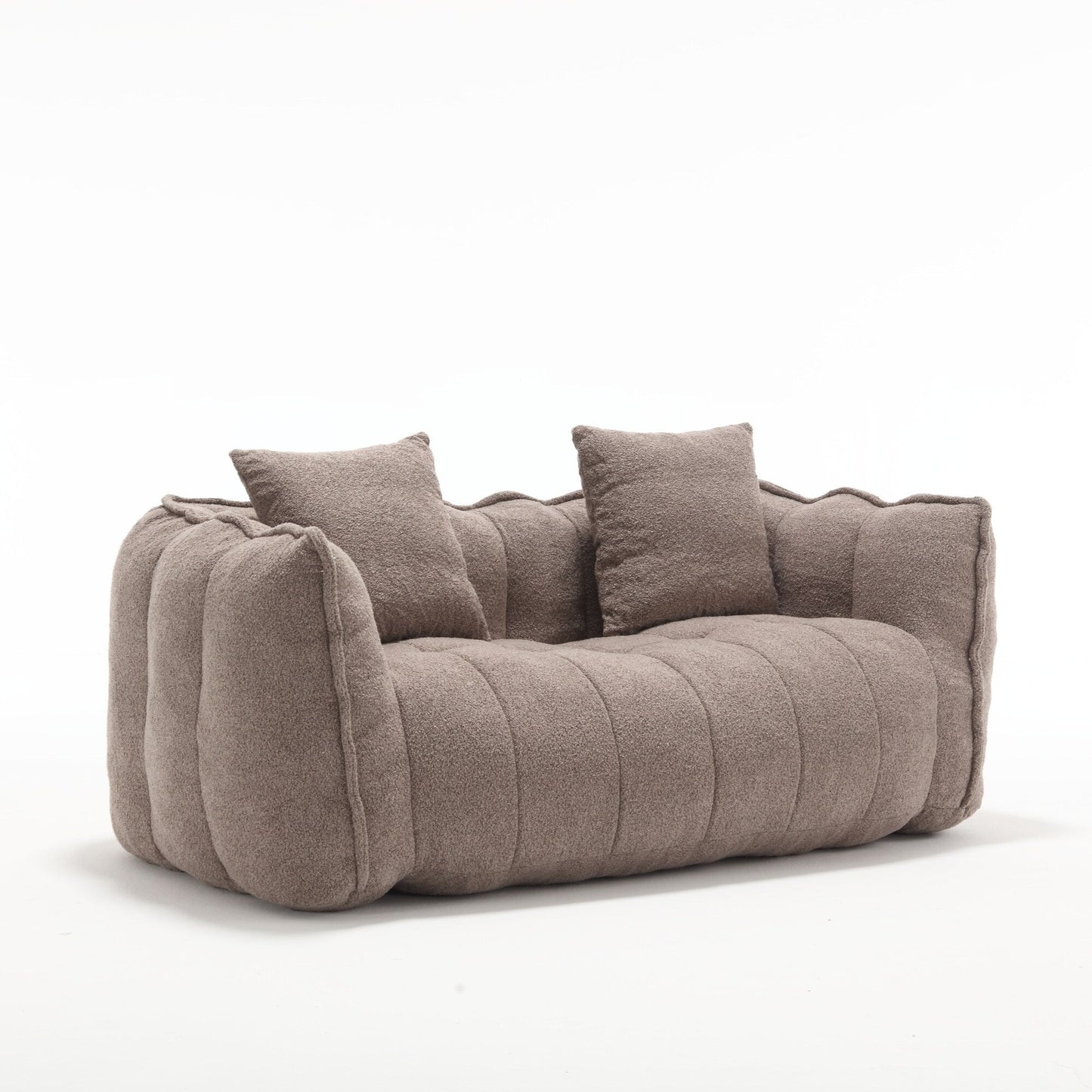 Pouf carré en chenille de 66 pouces avec noyau en mousse haute résilience, accoudoirs et poignée