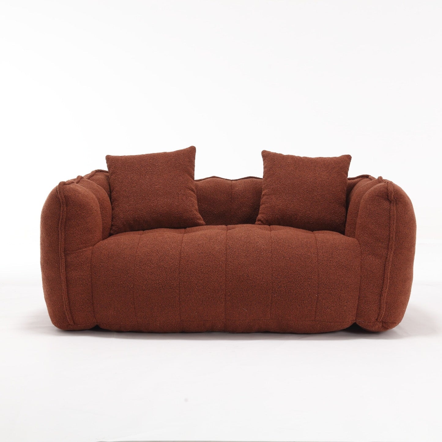 Pouf carré en chenille de 66 pouces avec noyau en mousse haute résilience, accoudoirs et poignée