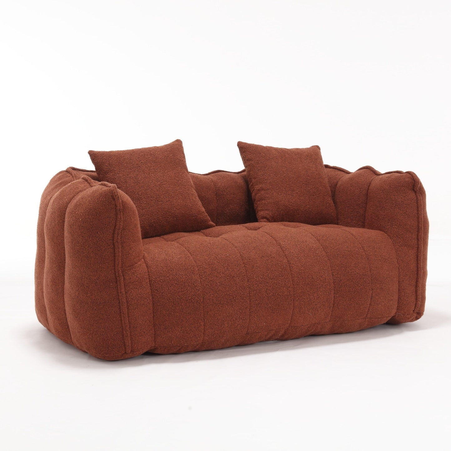 Pouf carré en chenille de 66 pouces avec noyau en mousse haute résilience, accoudoirs et poignée