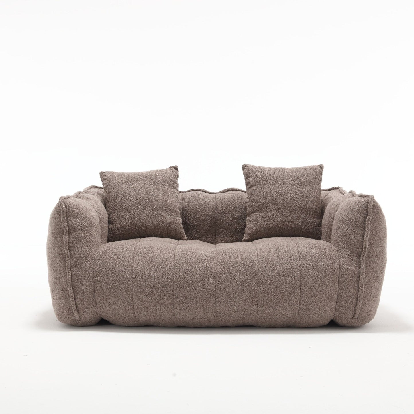 Pouf carré en chenille de 66 pouces avec noyau en mousse haute résilience, accoudoirs et poignée