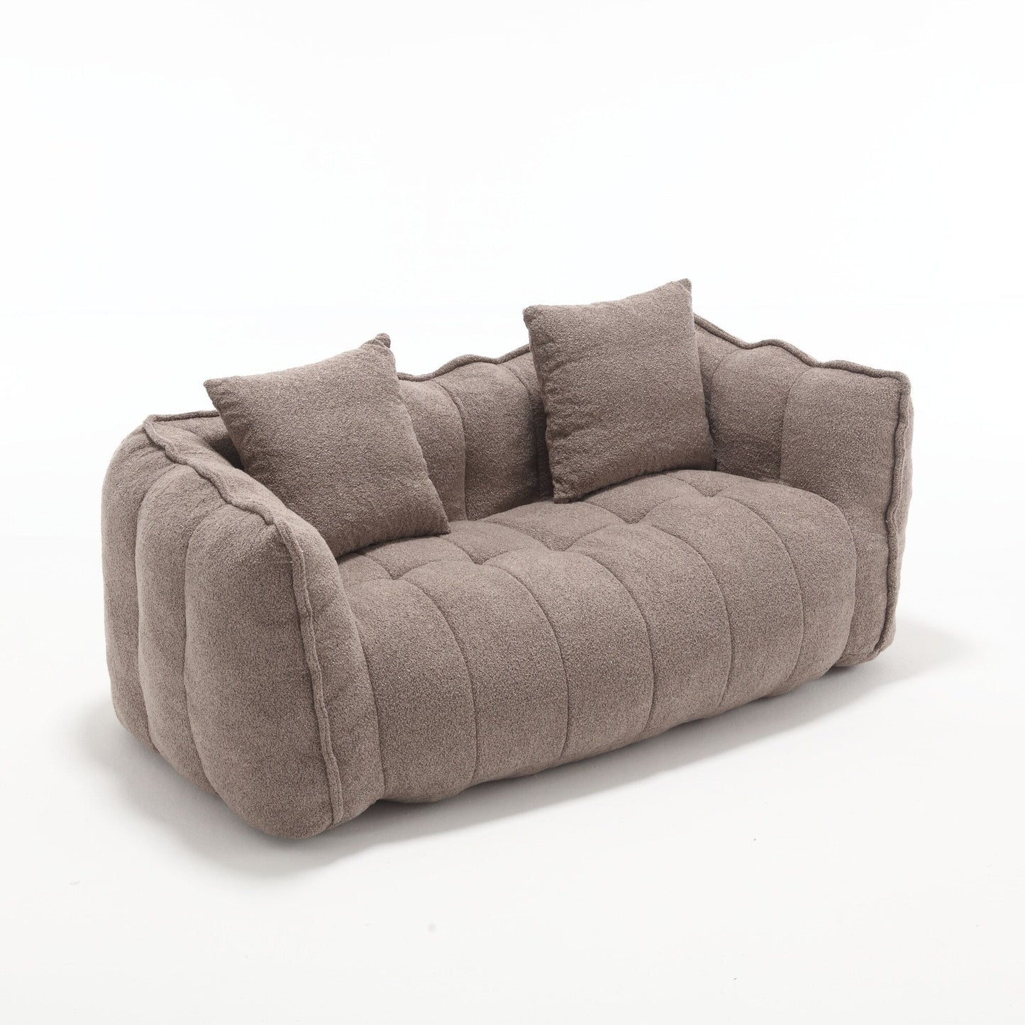 Pouf carré en chenille de 66 pouces avec noyau en mousse haute résilience, accoudoirs et poignée