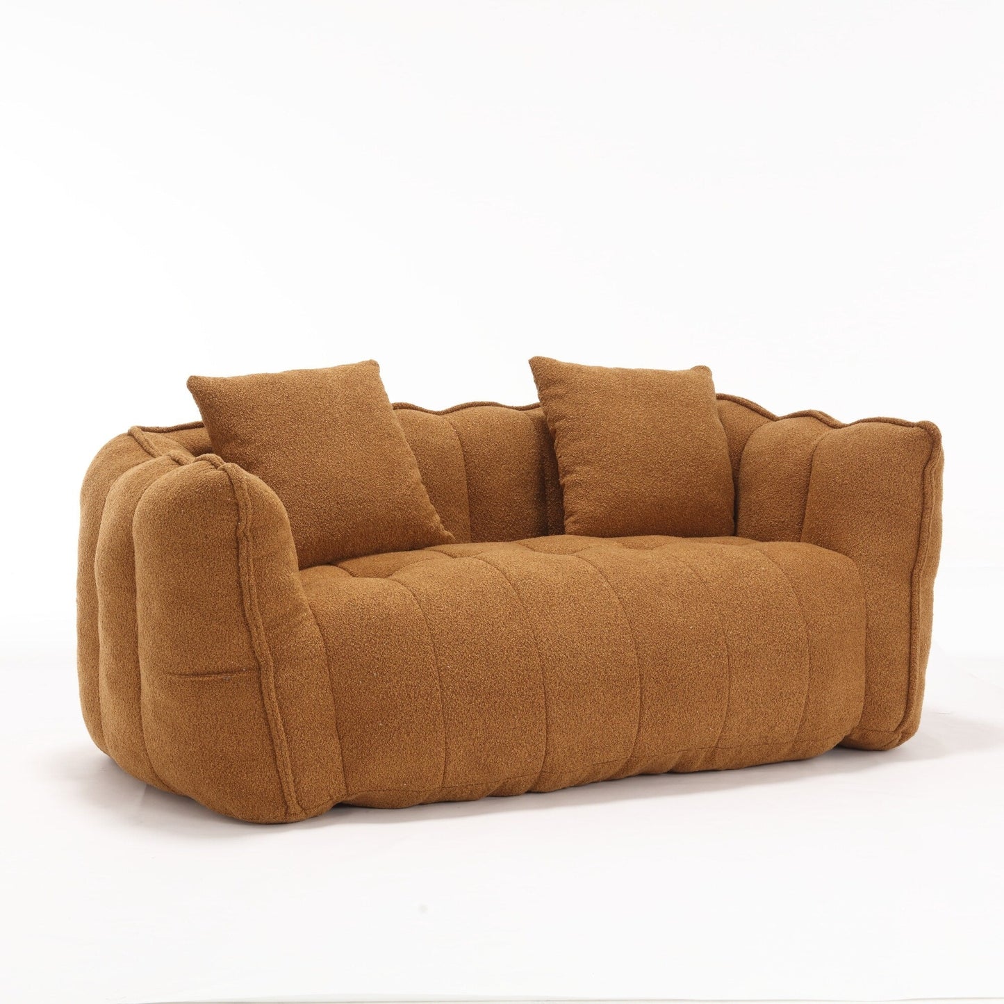 Pouf carré en chenille de 66 pouces avec noyau en mousse haute résilience, accoudoirs et poignée
