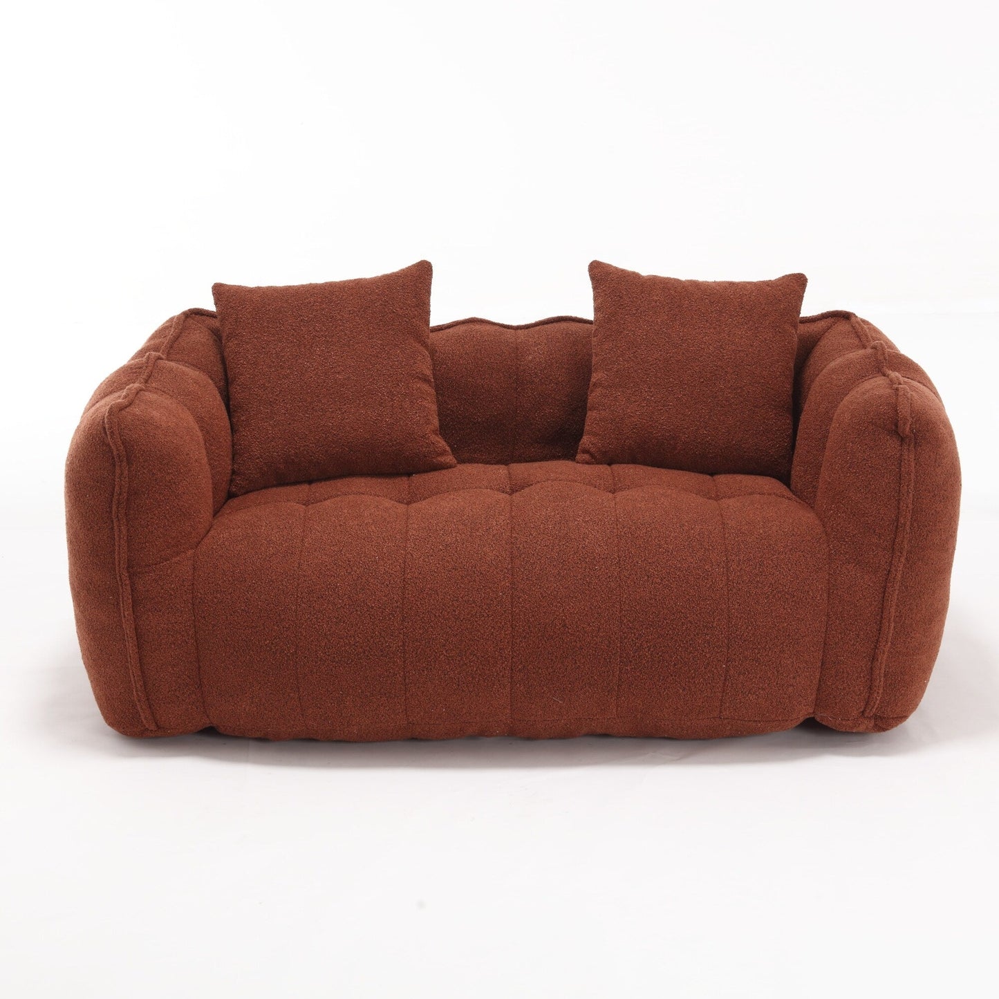 Pouf carré en chenille de 66 pouces avec noyau en mousse haute résilience, accoudoirs et poignée