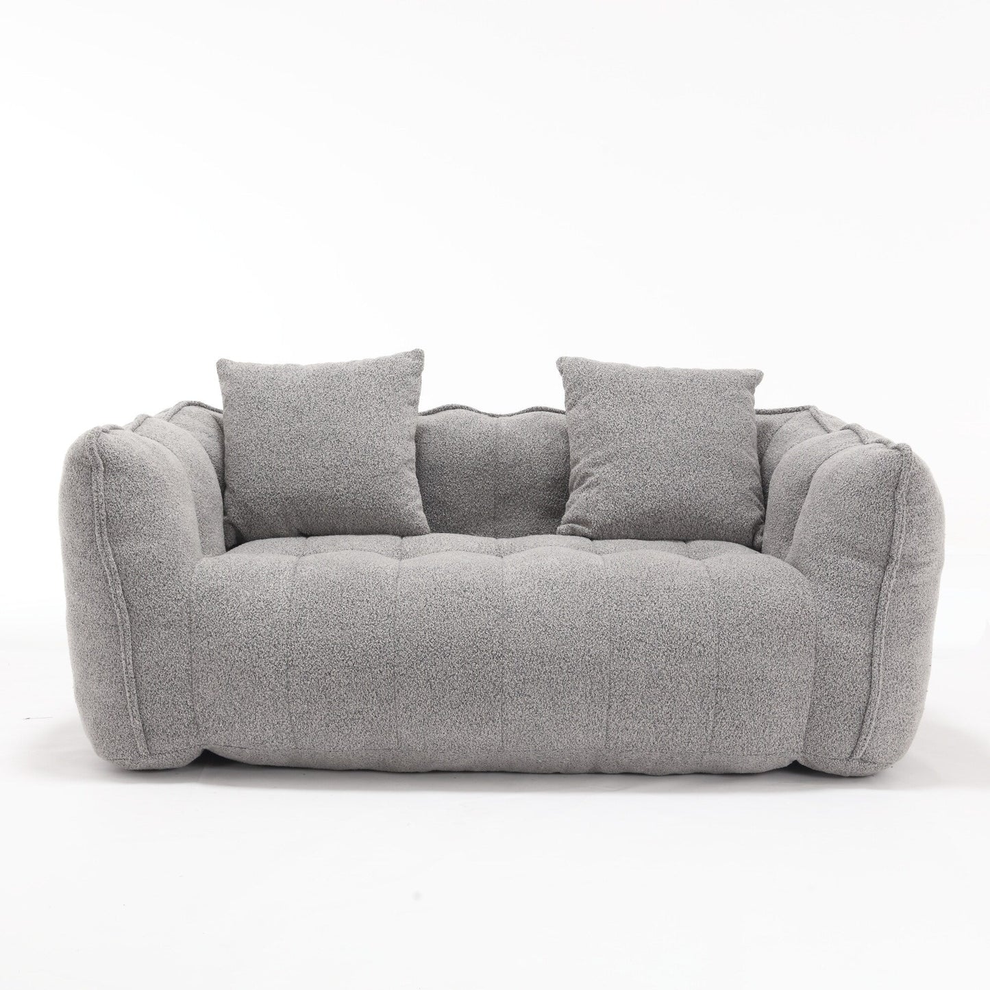 Pouf carré en chenille de 66 pouces avec noyau en mousse haute résilience, accoudoirs et poignée