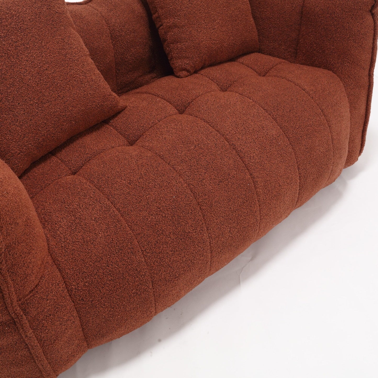Pouf carré en chenille de 66 pouces avec noyau en mousse haute résilience, accoudoirs et poignée