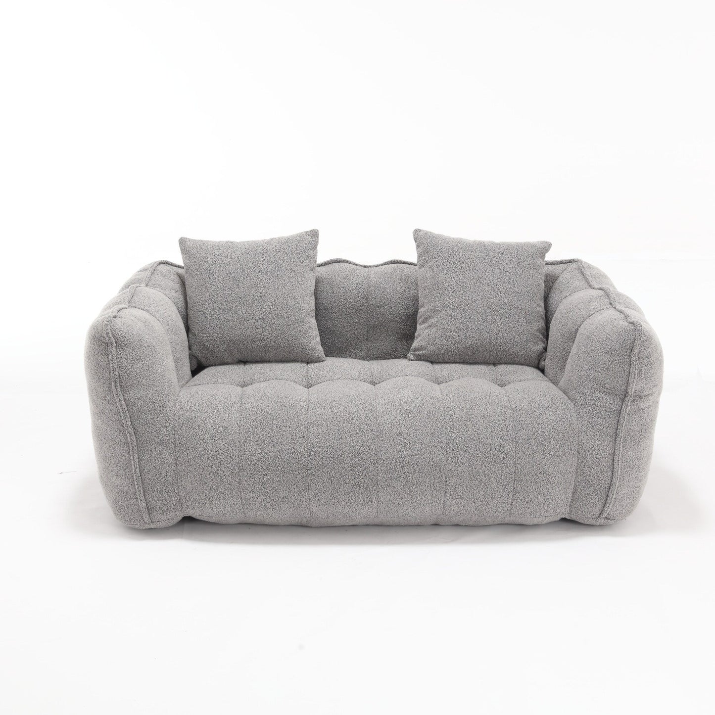 Pouf carré en chenille de 66 pouces avec noyau en mousse haute résilience, accoudoirs et poignée