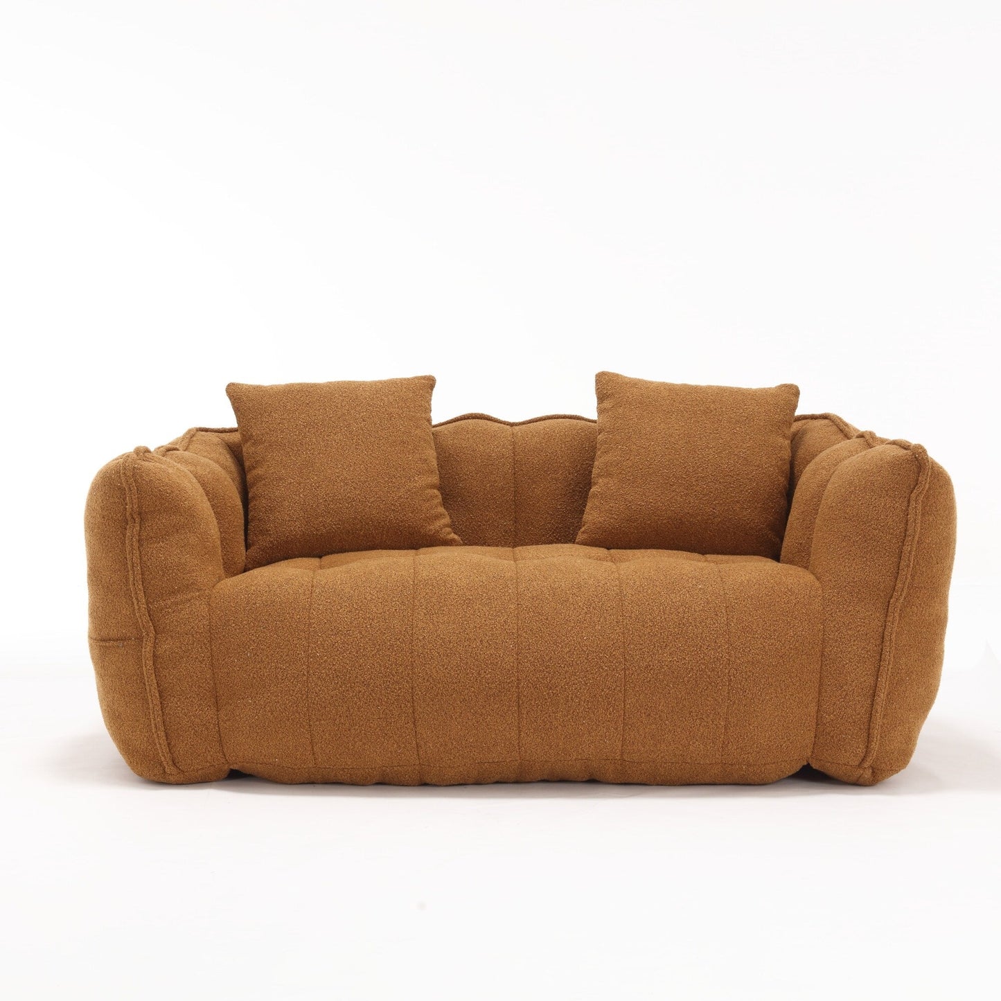 Pouf carré en chenille de 66 pouces avec noyau en mousse haute résilience, accoudoirs et poignée