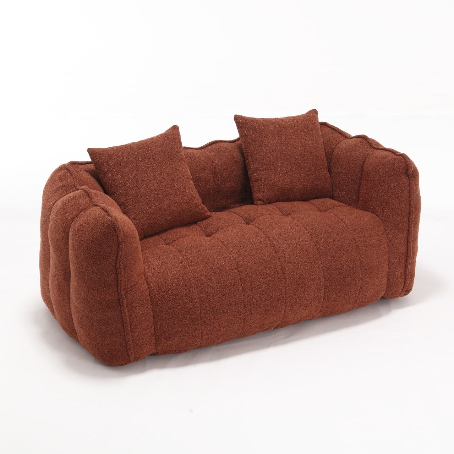 Pouf carré en chenille de 66 pouces avec noyau en mousse haute résilience, accoudoirs et poignée