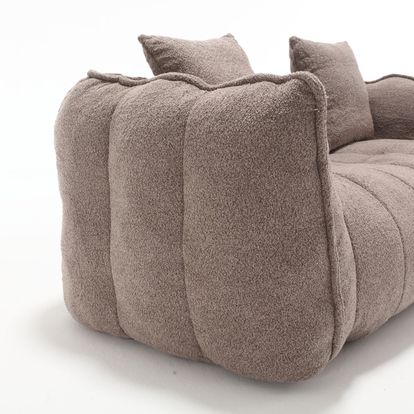 Pouf carré en chenille de 66 pouces avec noyau en mousse haute résilience, accoudoirs et poignée