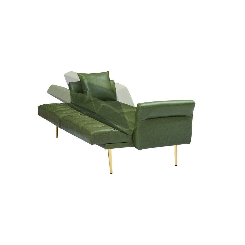 Canapé-lit en similicuir de 171 cm avec accoudoirs réglables - 171 cm de largeur x 84 cm de profondeur x 80 cm de hauteur