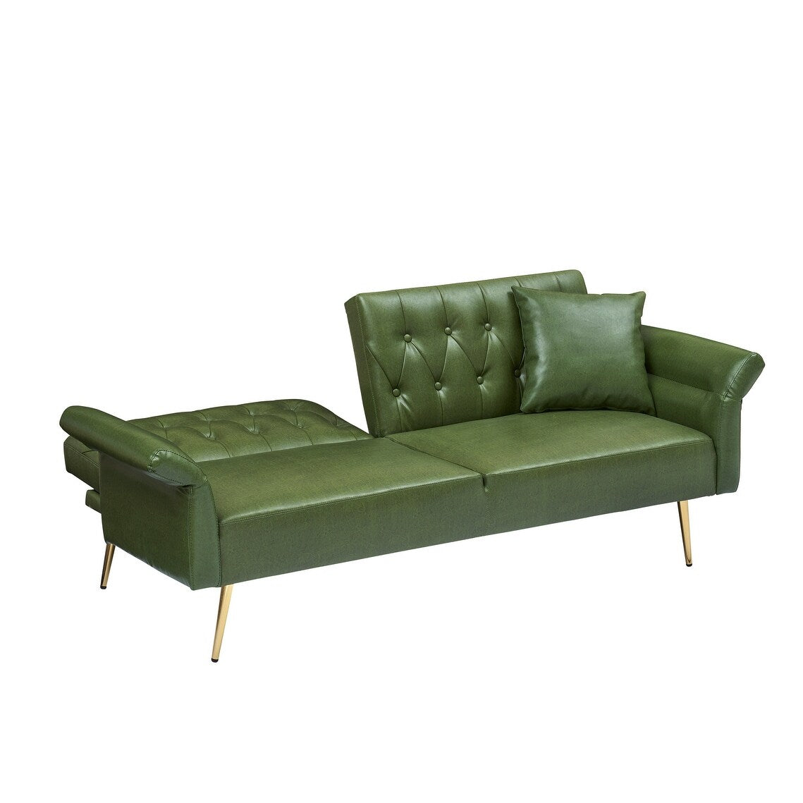 Canapé-lit en similicuir de 171 cm avec accoudoirs réglables - 171 cm de largeur x 84 cm de profondeur x 80 cm de hauteur
