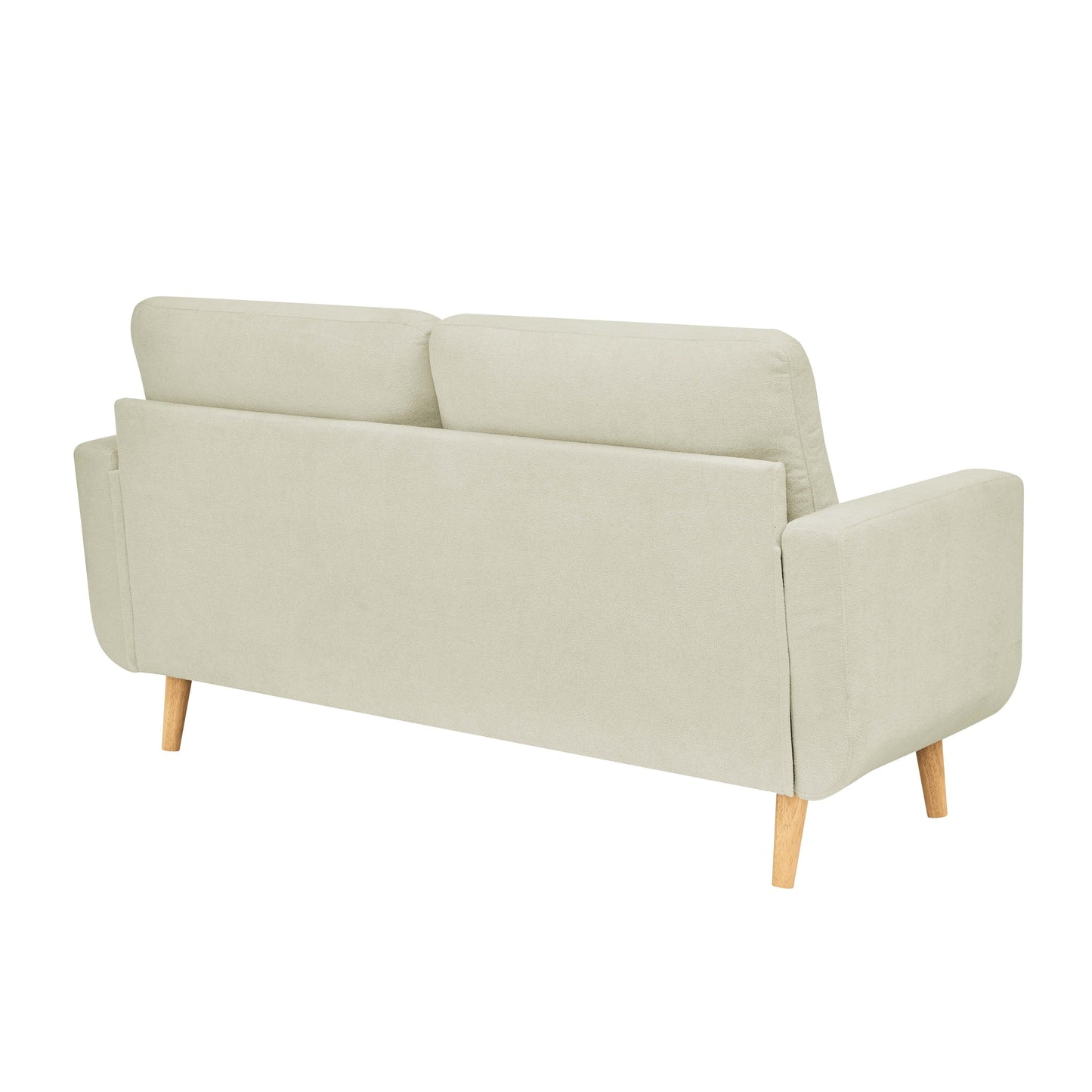 Causeuse capitonnée style milieu de siècle avec pieds en bois - 29,5 po x 67,7 po x 34,6 po