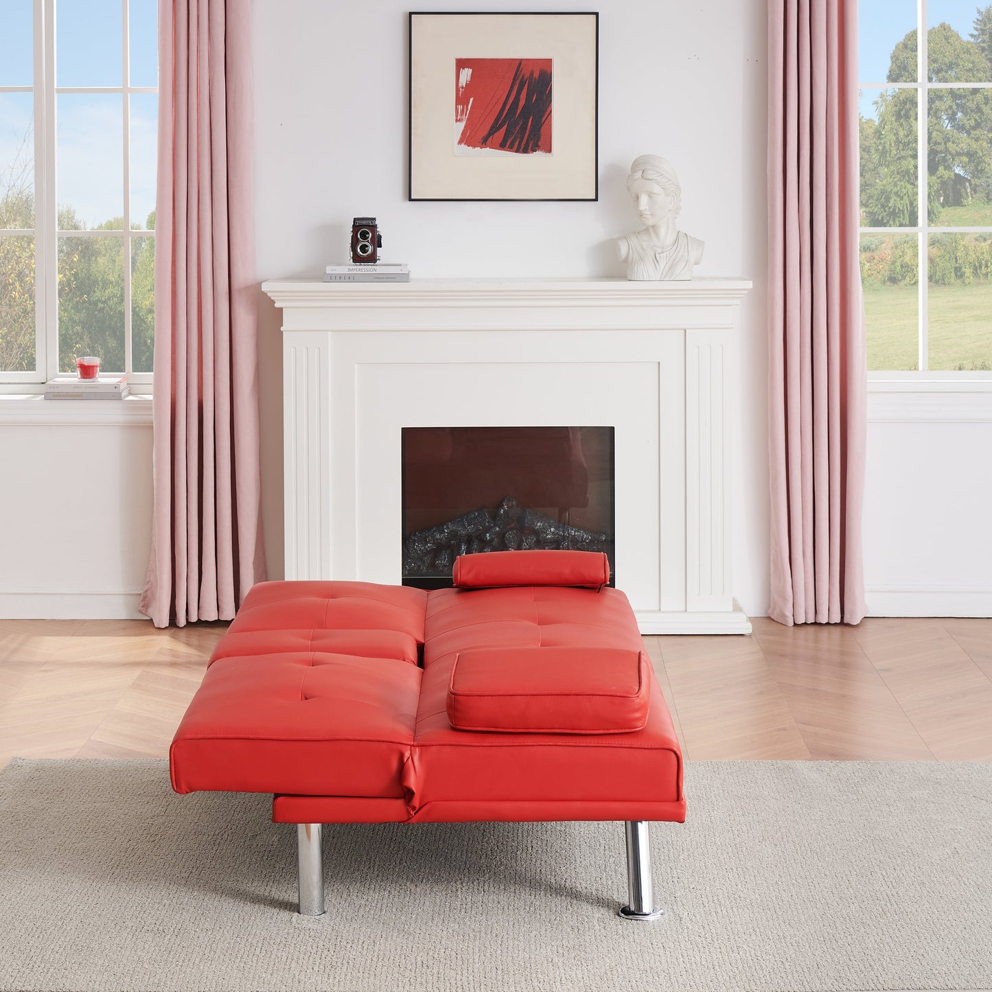 Canapé-lit double pliant multifonctionnel en polyuréthane 67 avec table basse