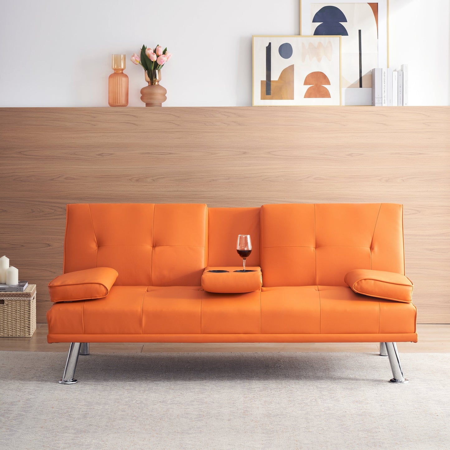 Canapé-lit double pliant multifonctionnel en polyuréthane 67 avec table basse