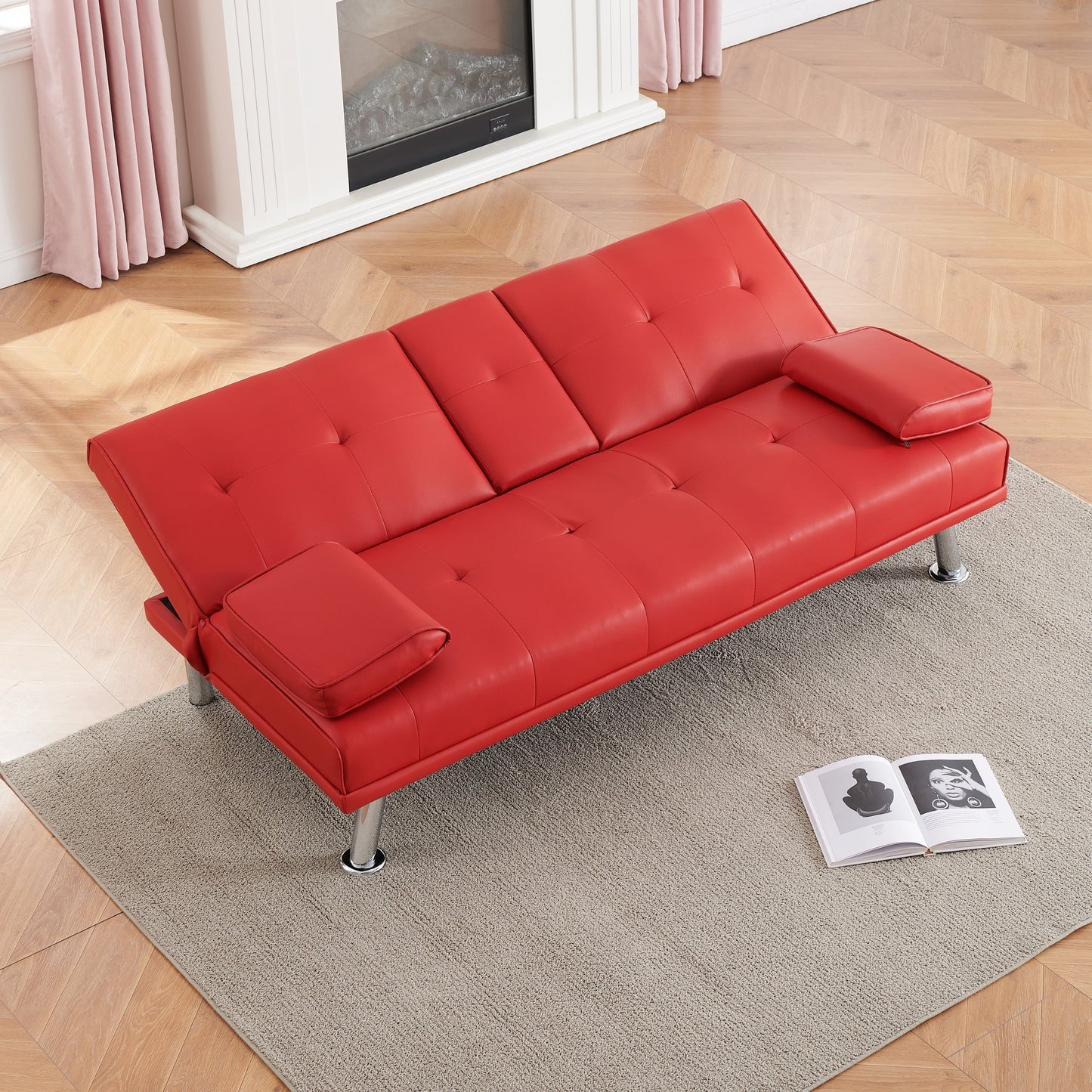Canapé-lit double pliant multifonctionnel en polyuréthane 67 avec table basse