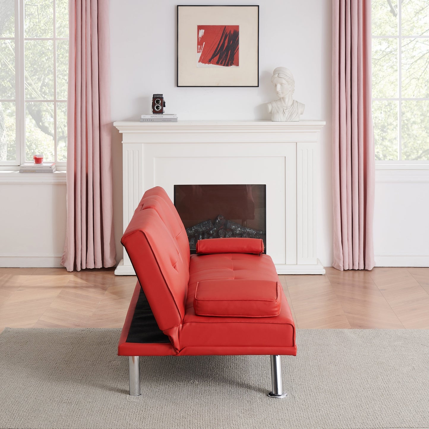 Canapé-lit double pliant multifonctionnel en polyuréthane 67 avec table basse