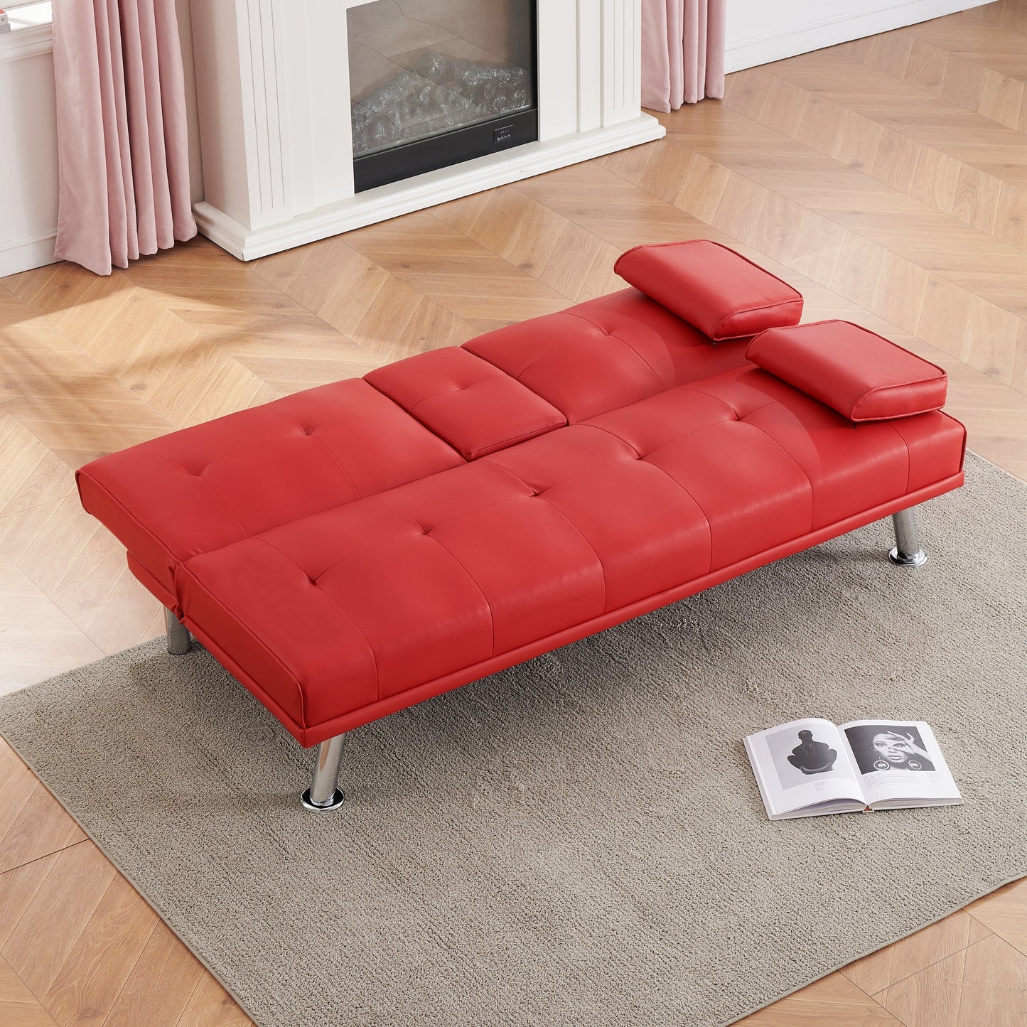 Canapé-lit double pliant multifonctionnel en polyuréthane 67 avec table basse