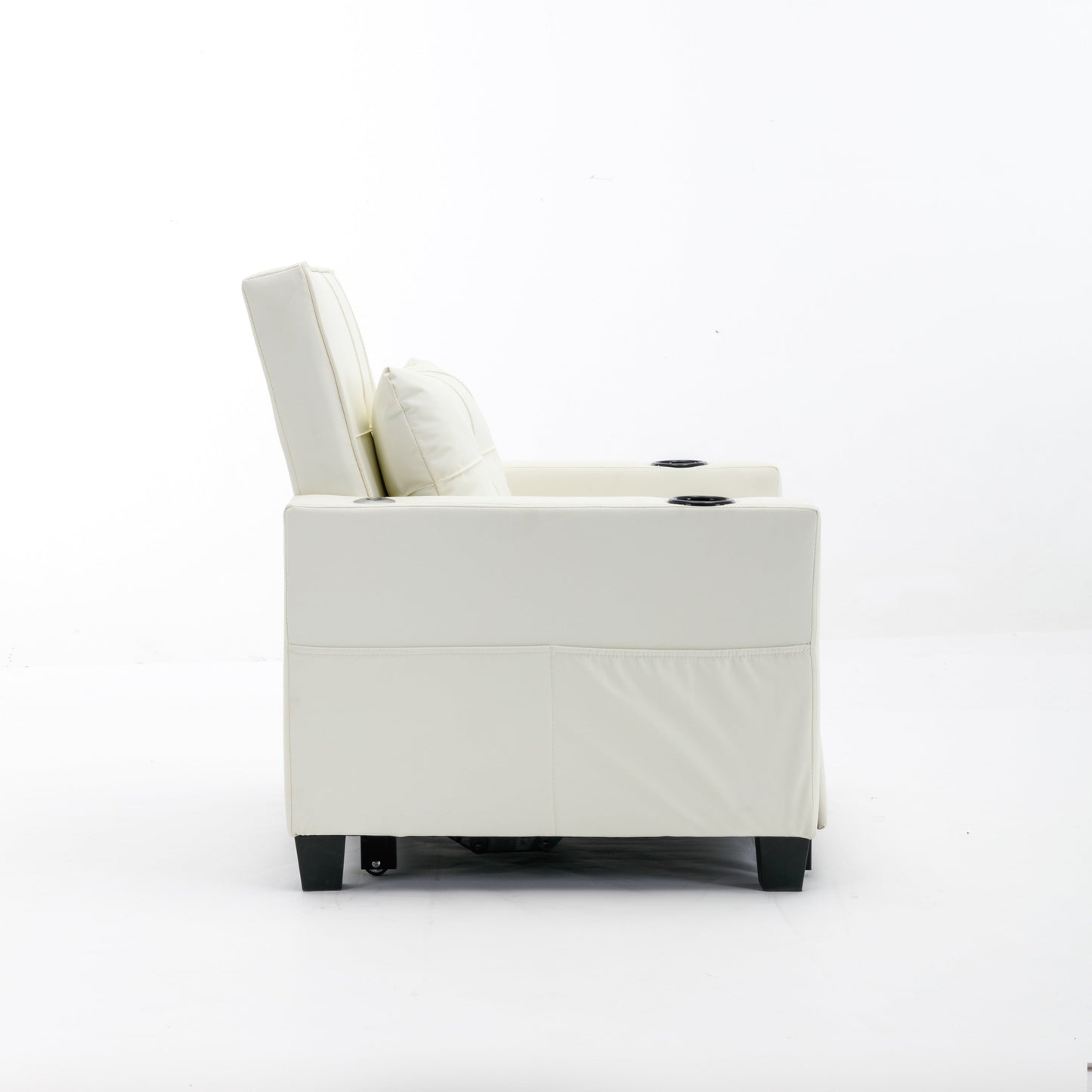 Canapé convertible 3 en 1 en similicuir 68.12 avec ports USB et tissu résistant à l'usure pour le salon