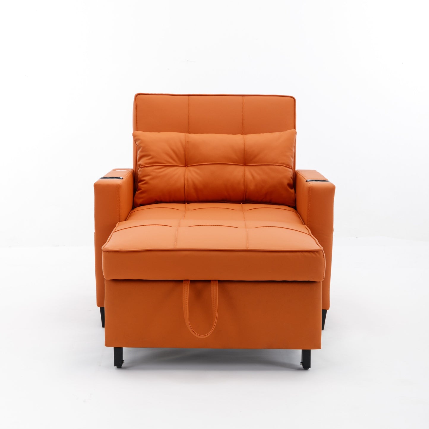 Canapé convertible 3 en 1 en similicuir 68.12 avec ports USB et tissu résistant à l'usure pour le salon