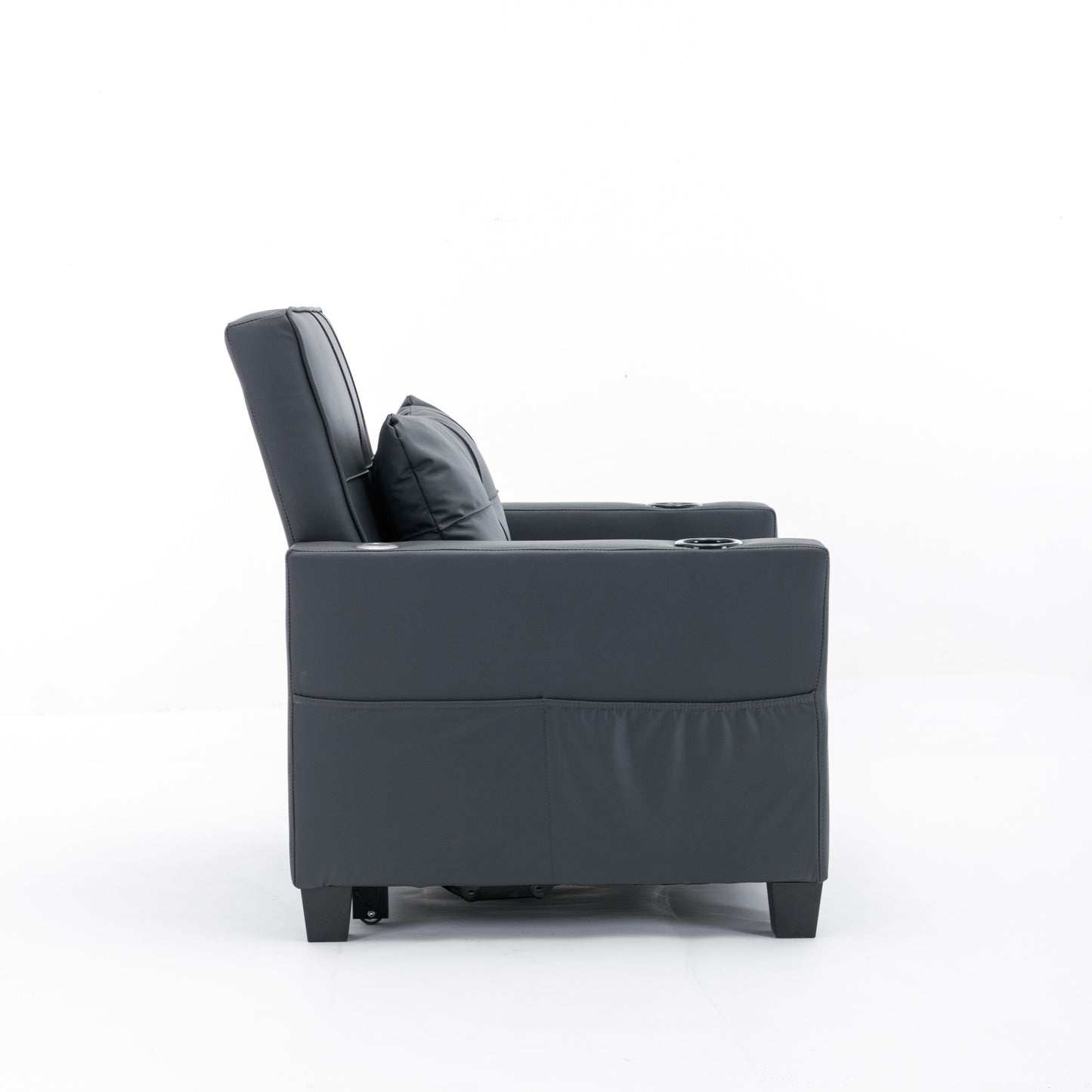 Canapé convertible 3 en 1 en similicuir 68.12 avec ports USB et tissu résistant à l'usure pour le salon