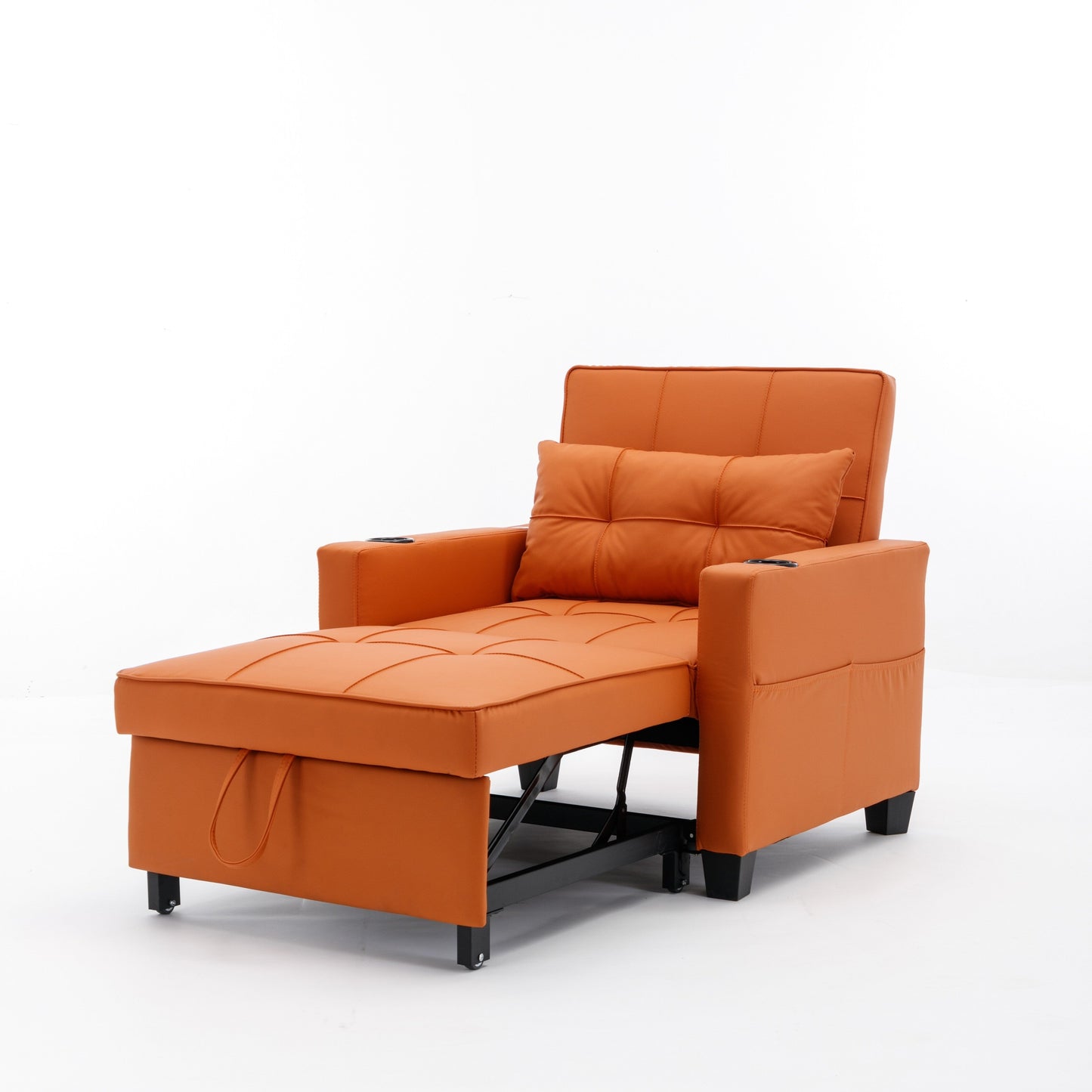 Canapé convertible 3 en 1 en similicuir 68.12 avec ports USB et tissu résistant à l'usure pour le salon