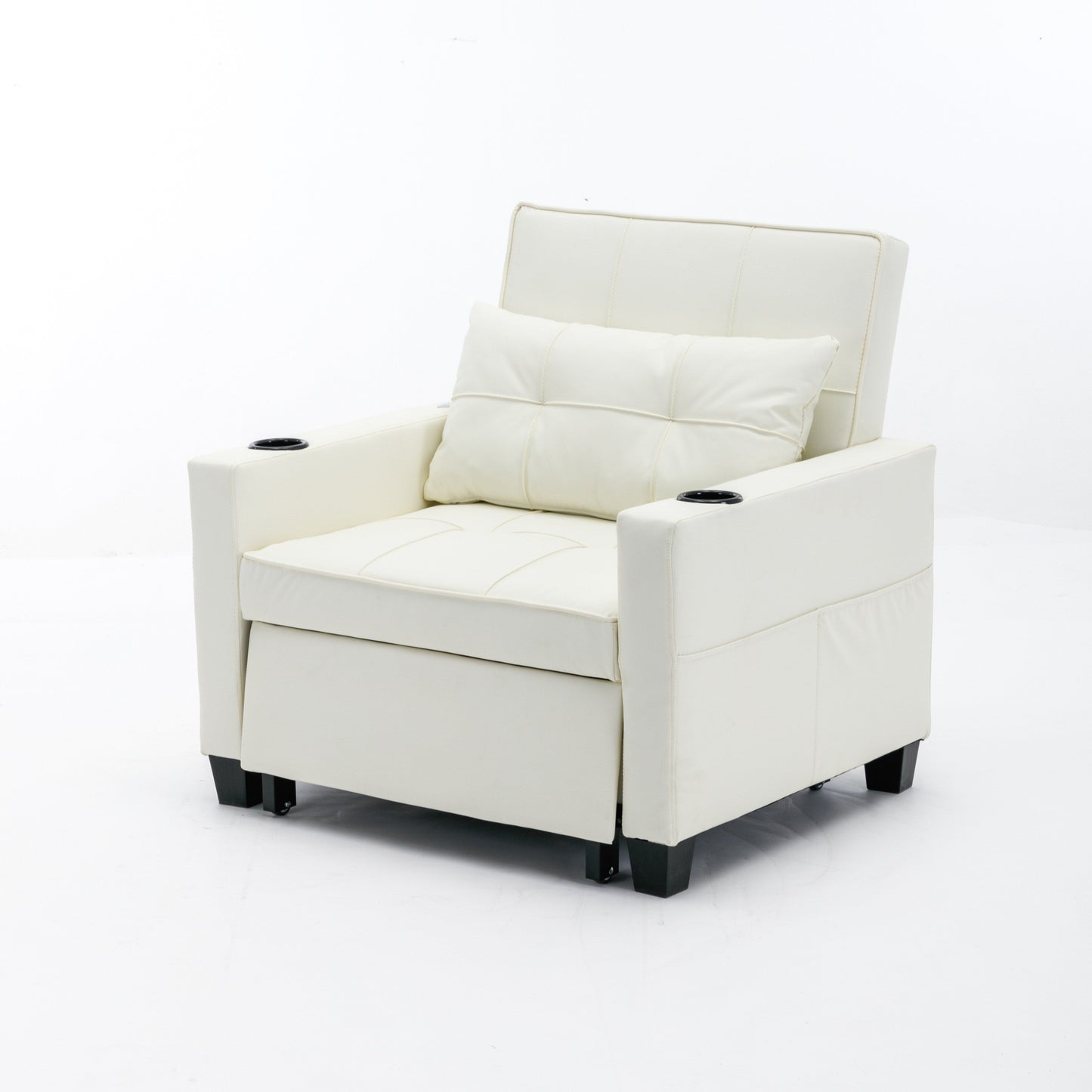 Canapé convertible 3 en 1 en similicuir 68.12 avec ports USB et tissu résistant à l'usure pour le salon