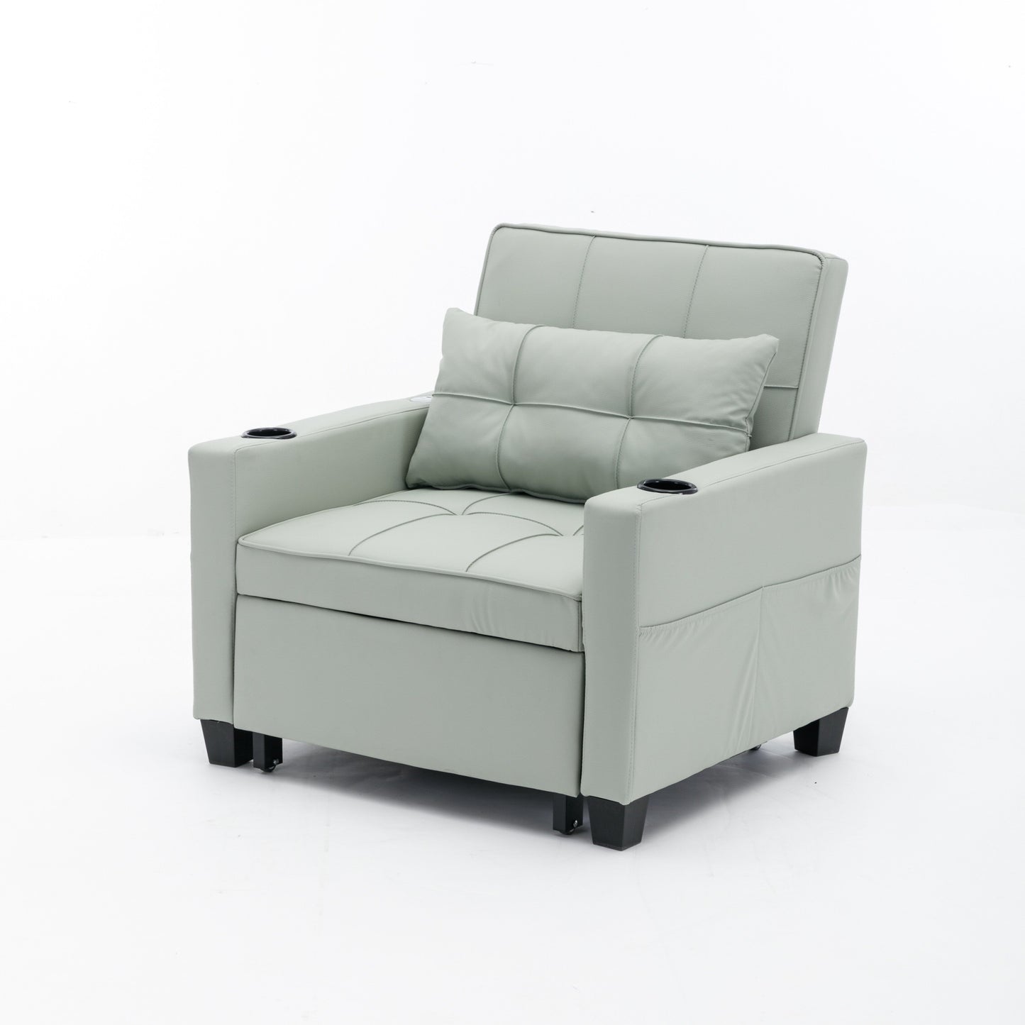 Canapé convertible 3 en 1 en similicuir 68.12 avec ports USB et tissu résistant à l'usure pour le salon