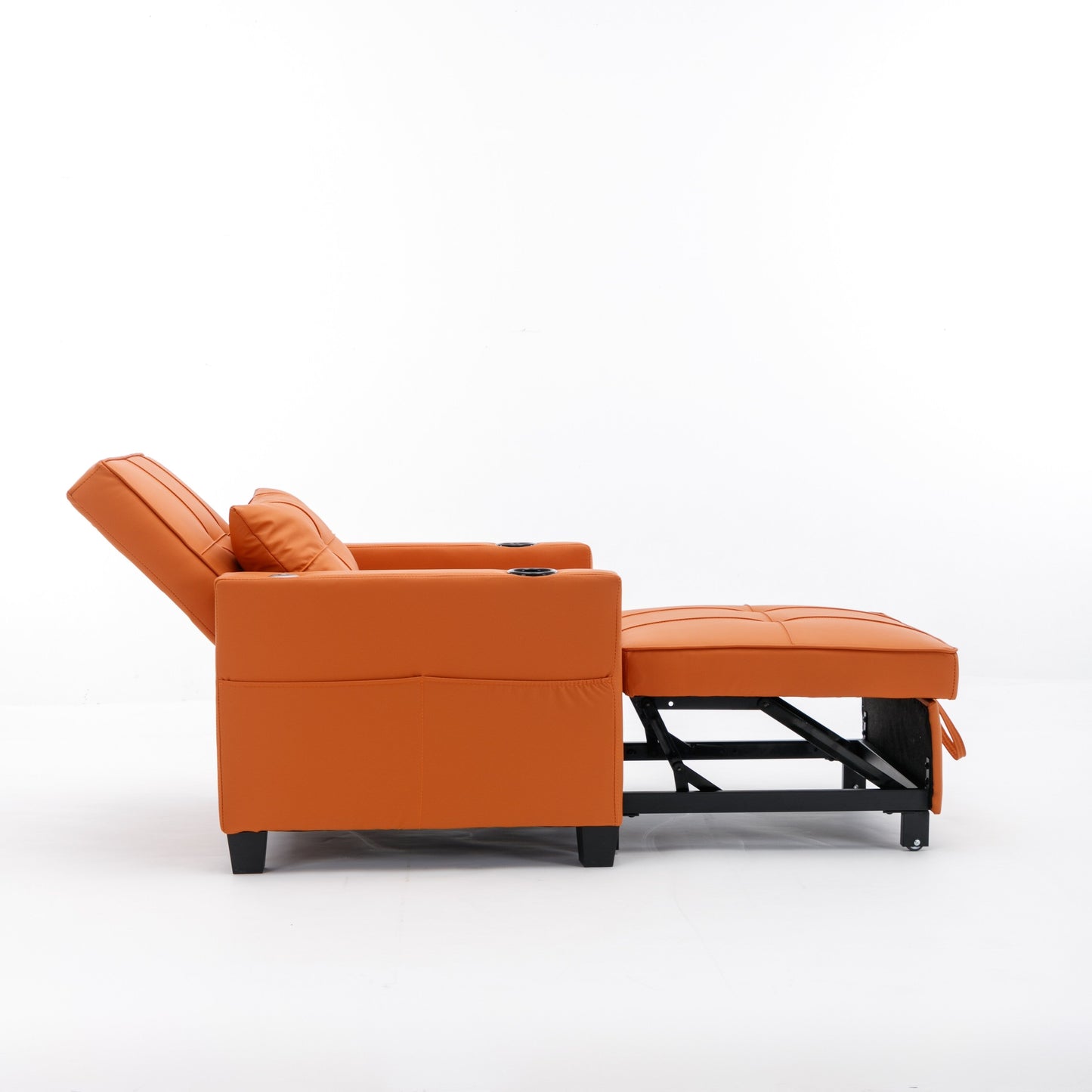 Canapé convertible 3 en 1 en similicuir 68.12 avec ports USB et tissu résistant à l'usure pour le salon