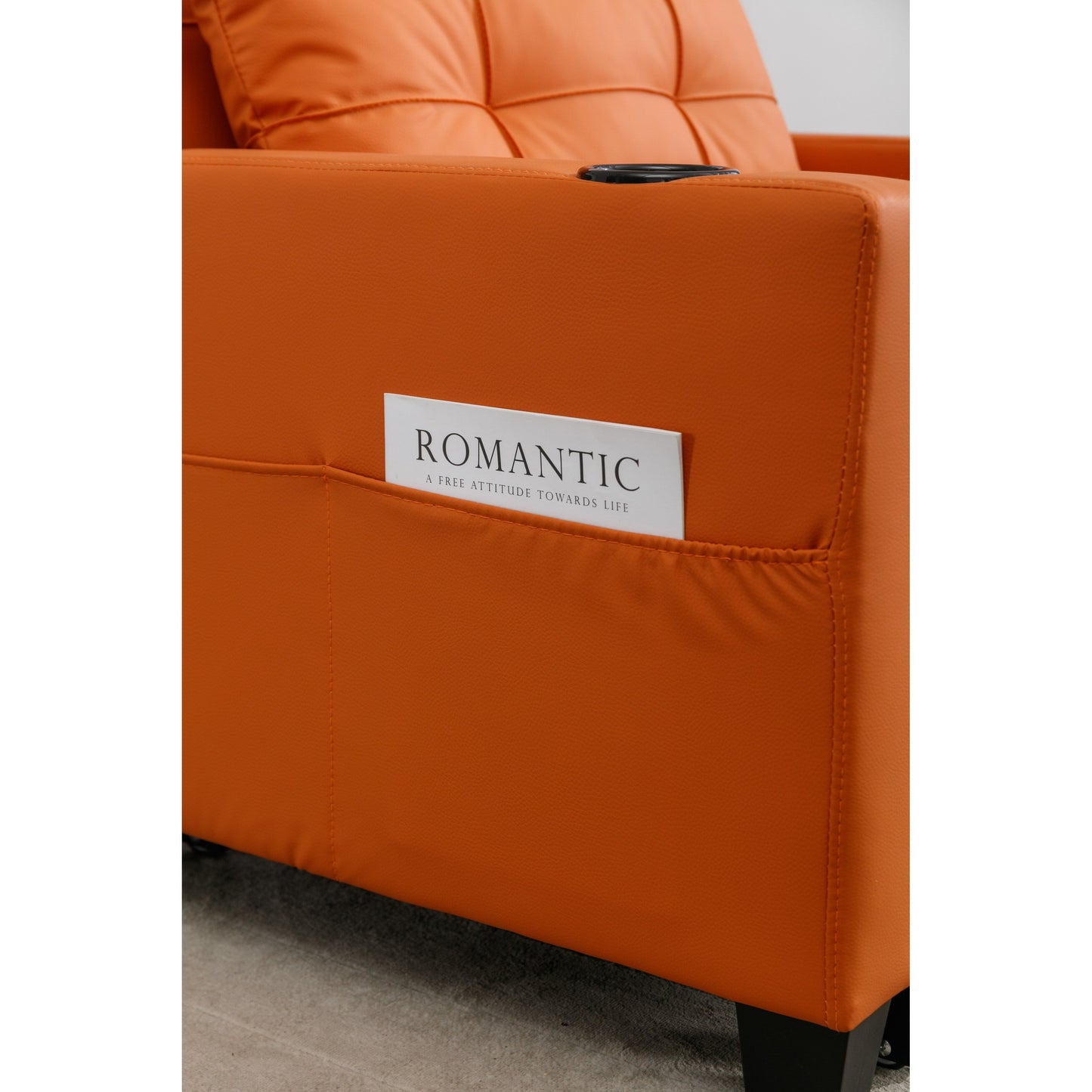 Canapé convertible 3 en 1 en similicuir 68.12 avec ports USB et tissu résistant à l'usure pour le salon