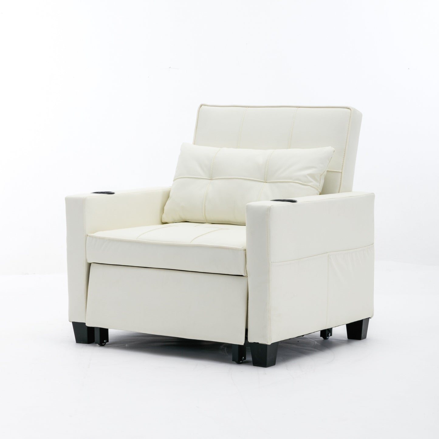 Canapé convertible 3 en 1 en similicuir 68.12 avec ports USB et tissu résistant à l'usure pour le salon