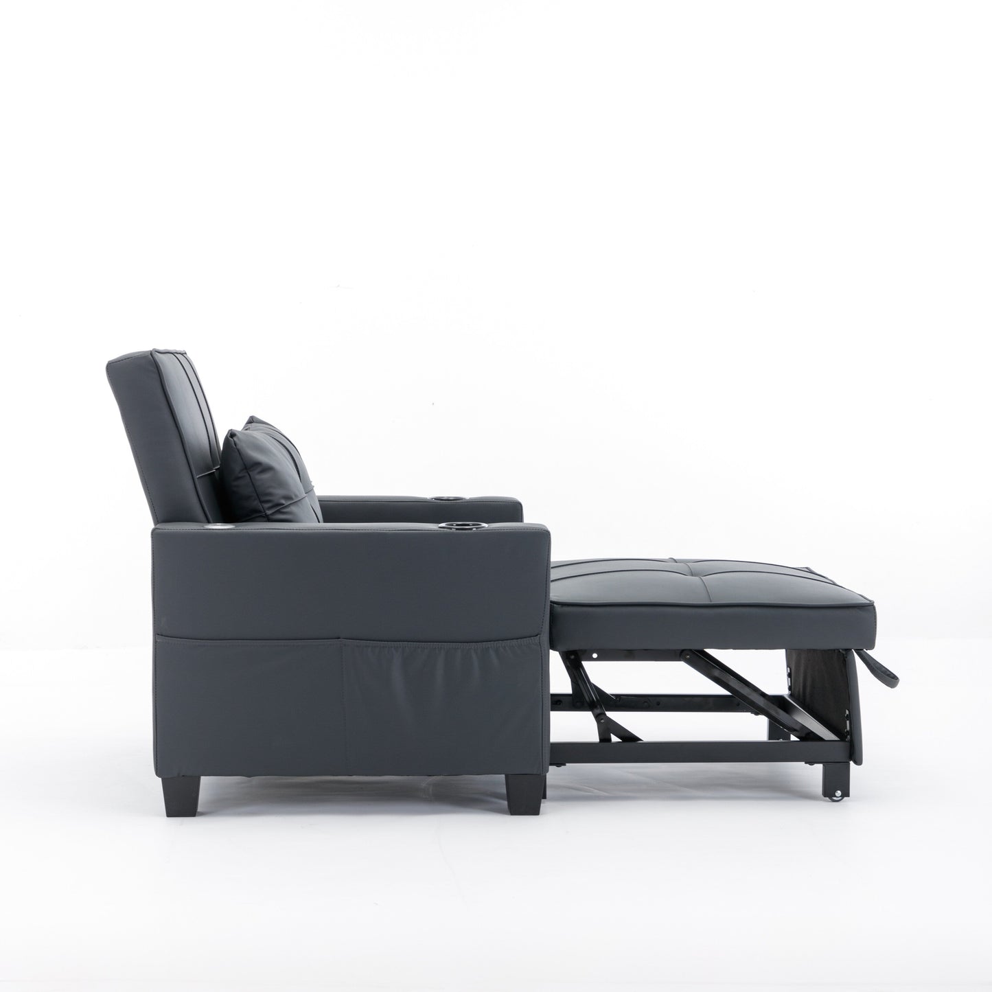 Canapé convertible 3 en 1 en similicuir 68.12 avec ports USB et tissu résistant à l'usure pour le salon