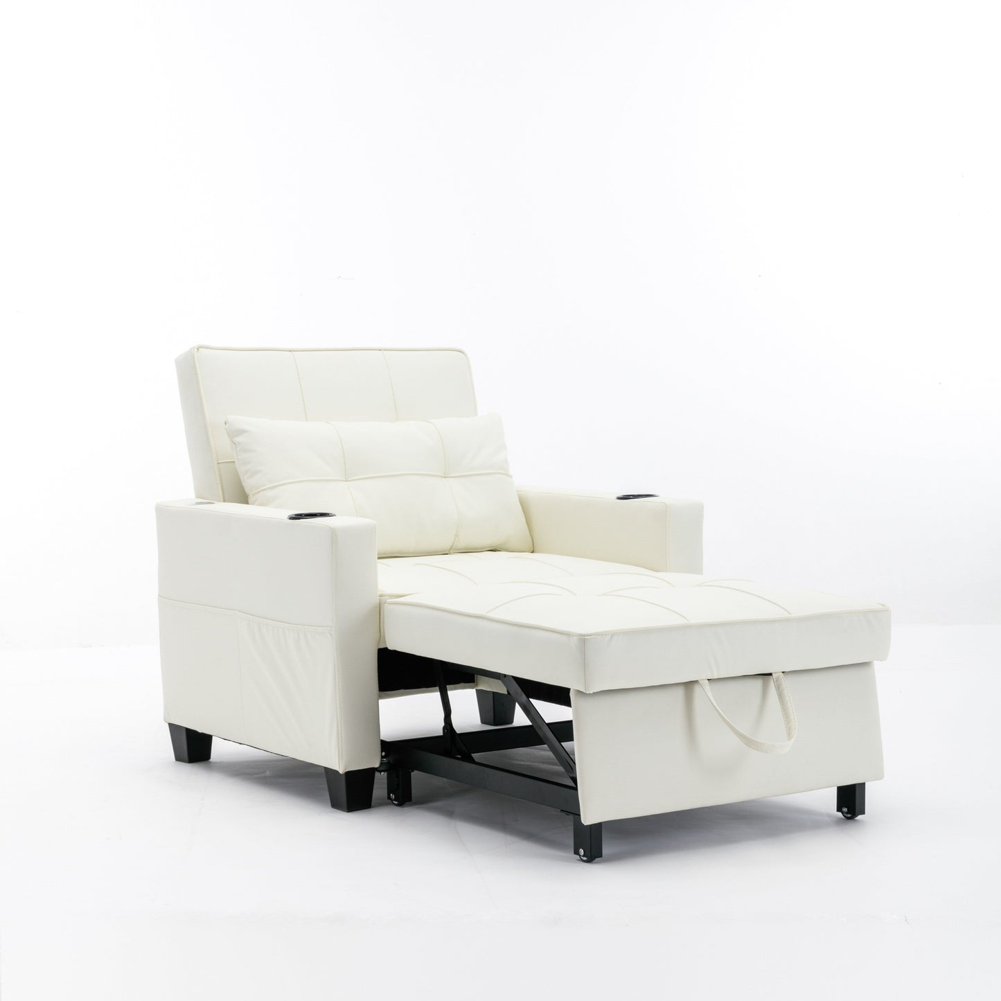 Canapé convertible 3 en 1 en similicuir 68.12 avec ports USB et tissu résistant à l'usure pour le salon
