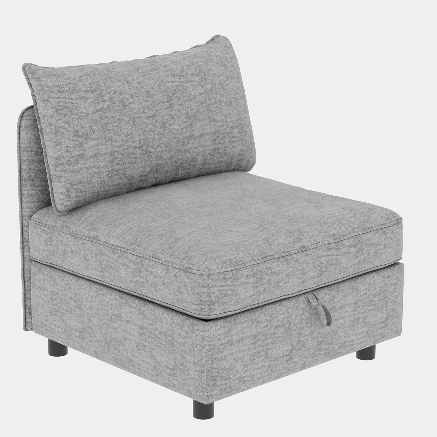 Causeuse en chenille de style milieu du siècle avec rangement dissimulé et capacité de 250 lb