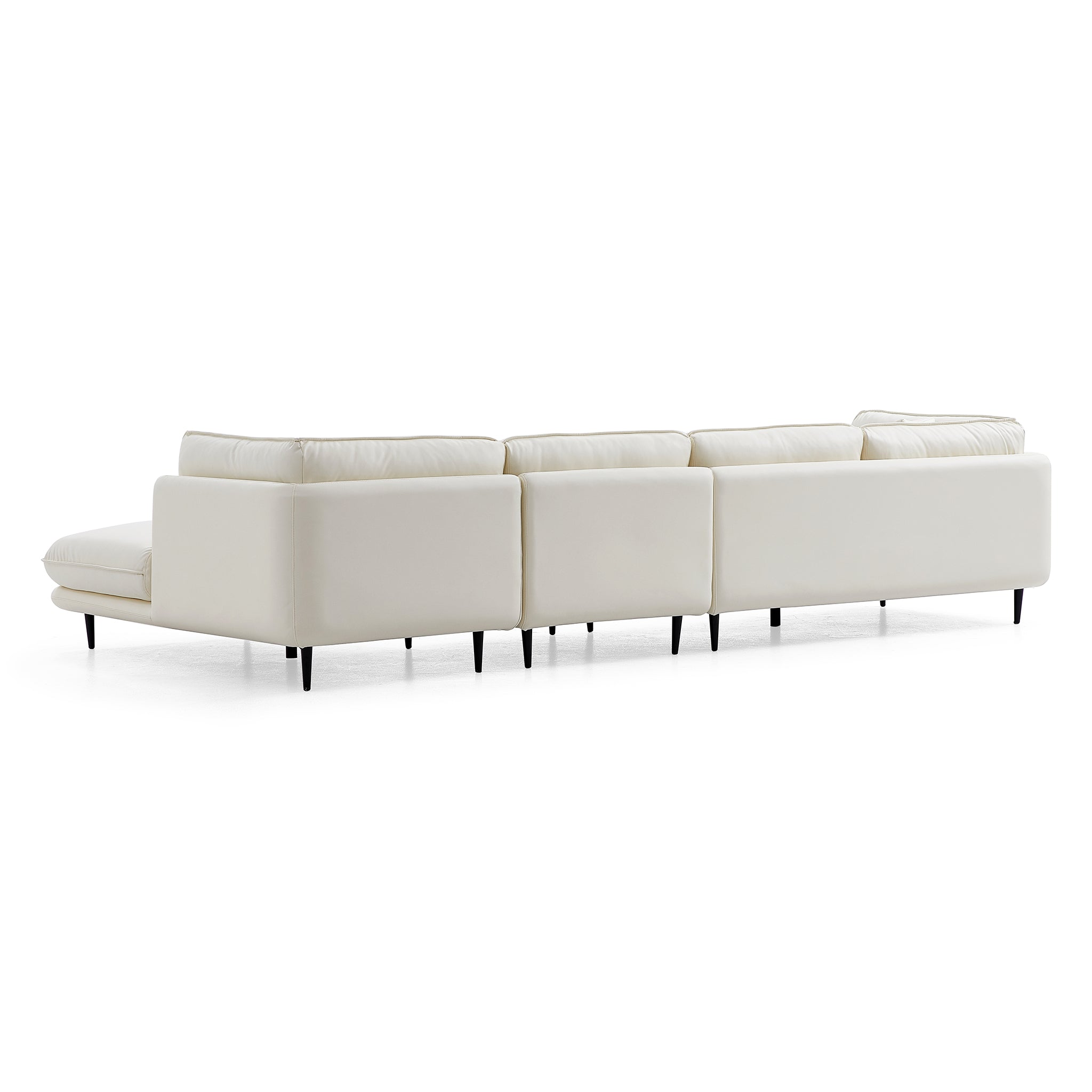 Vanilla White Leather Sectional