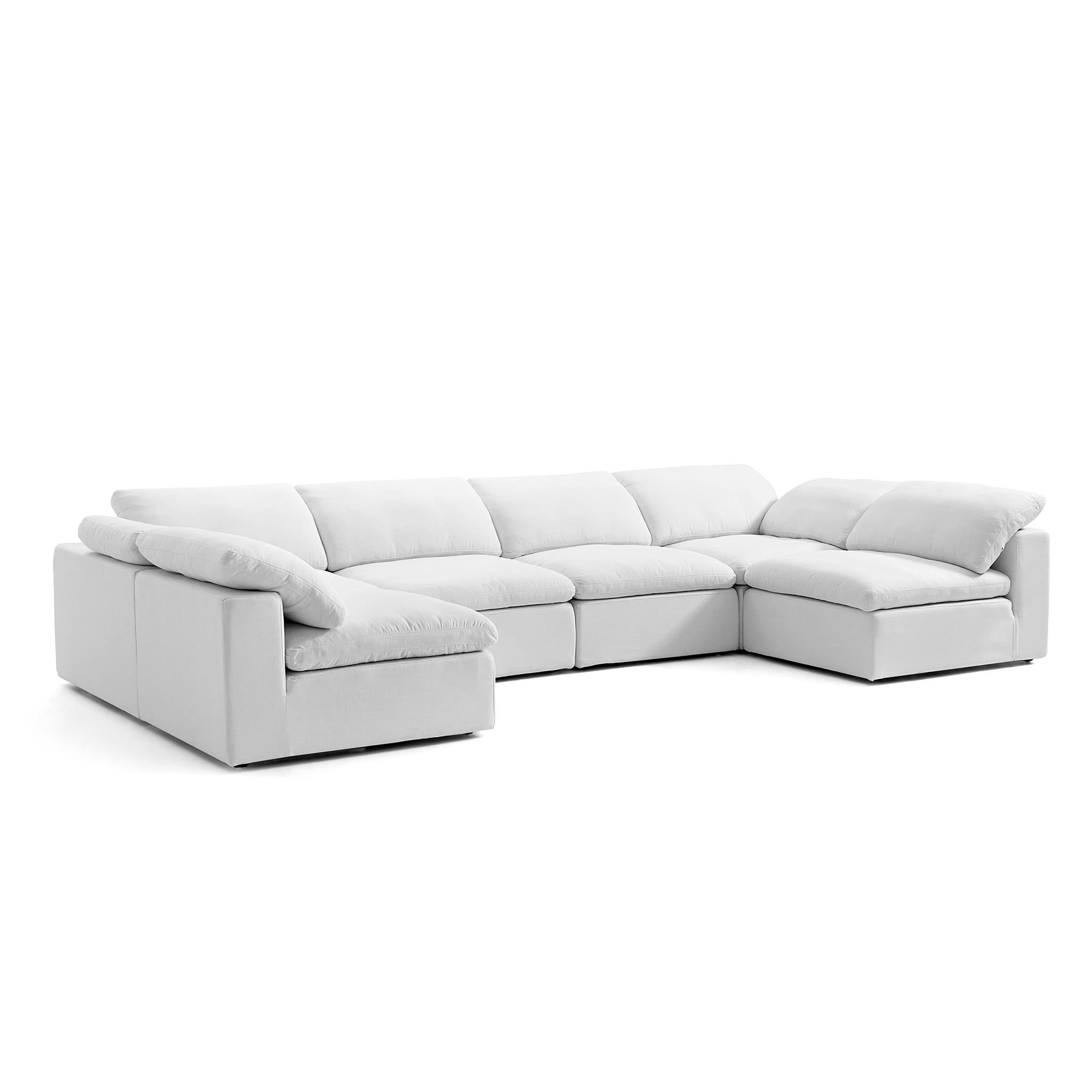 Tender Wabi-Sabi Gray U-Shaped Sectional with Open Ends