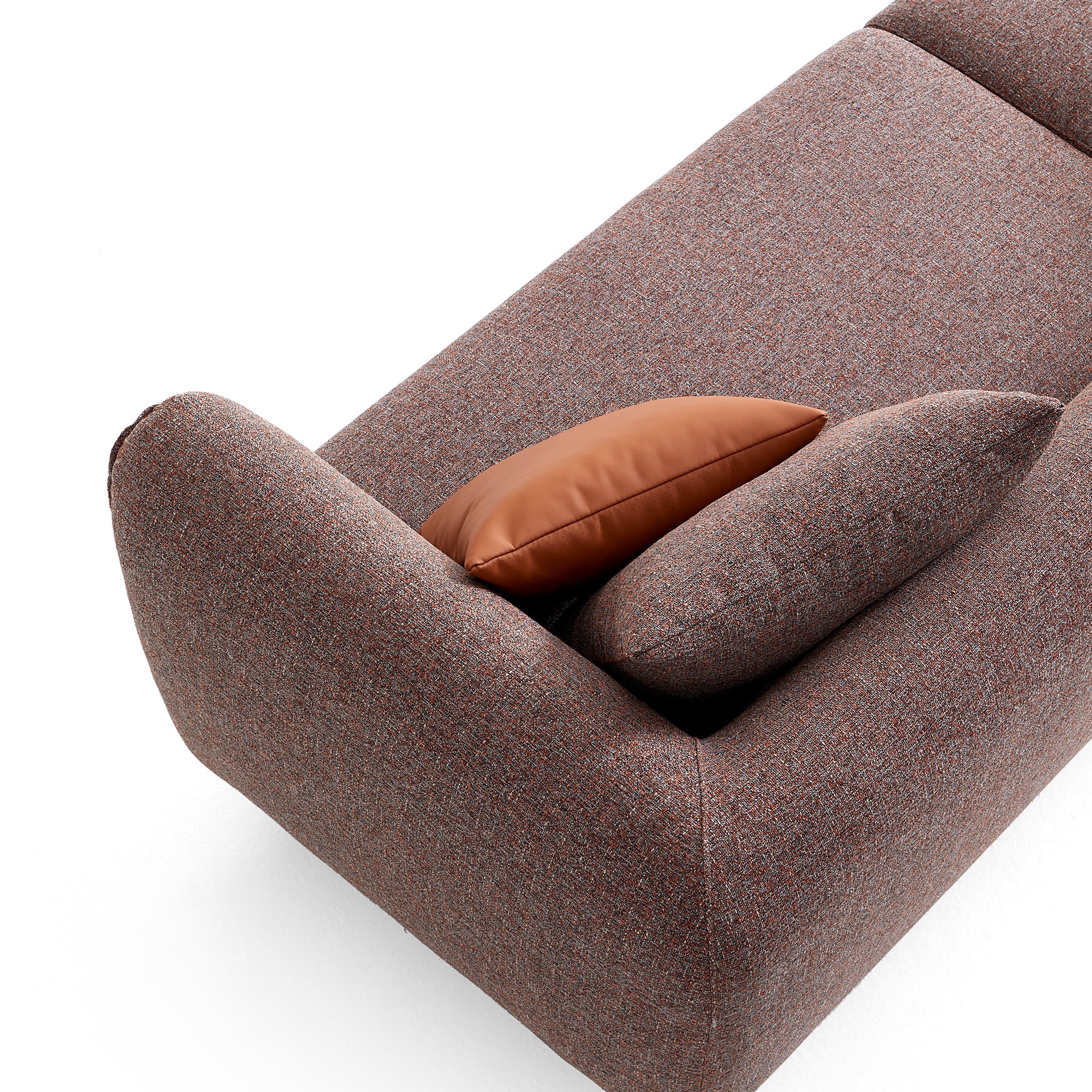 Chas Tangerine Polyester Linen Loveseat