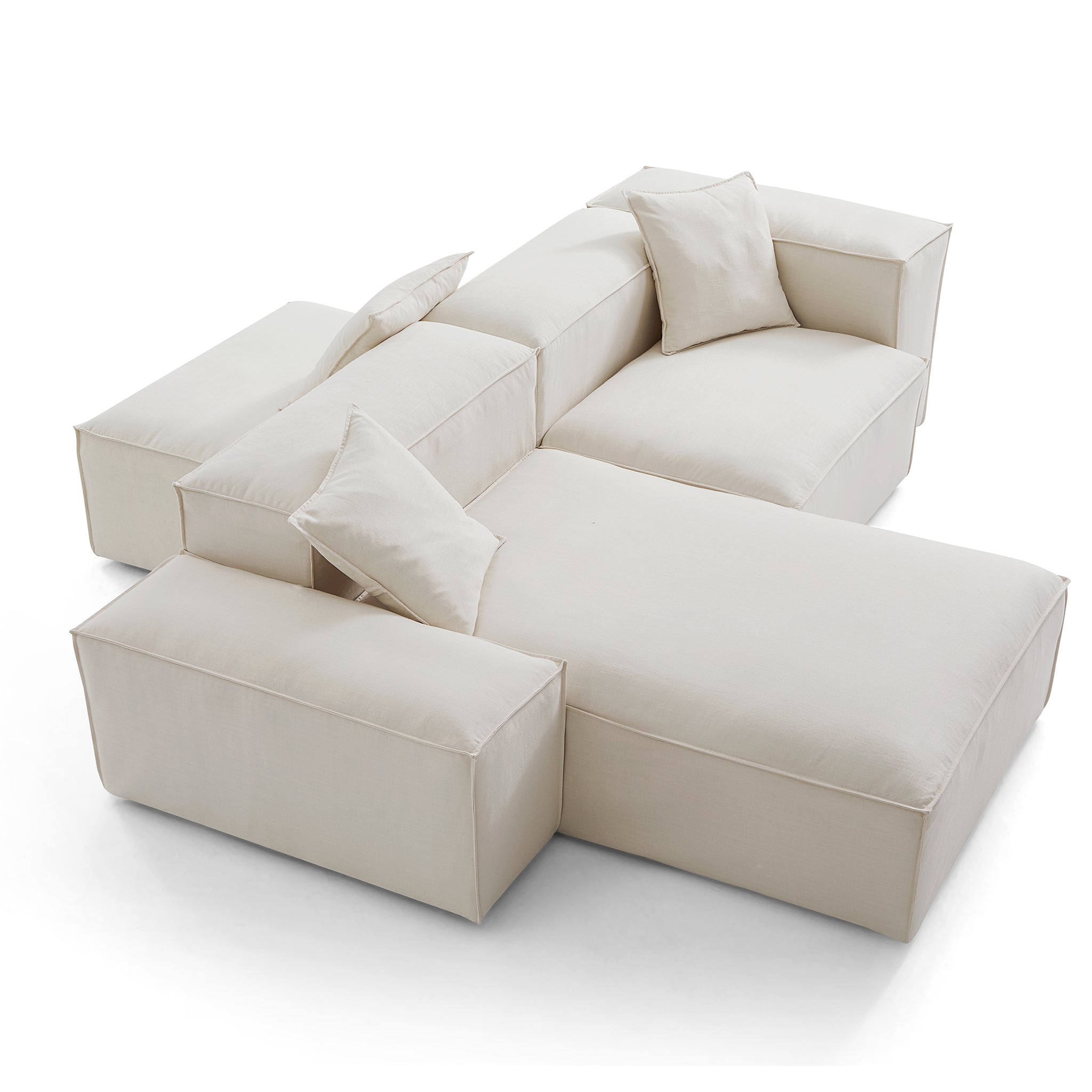 Freedom Modular Beige Double-Sided Sectional Sofa