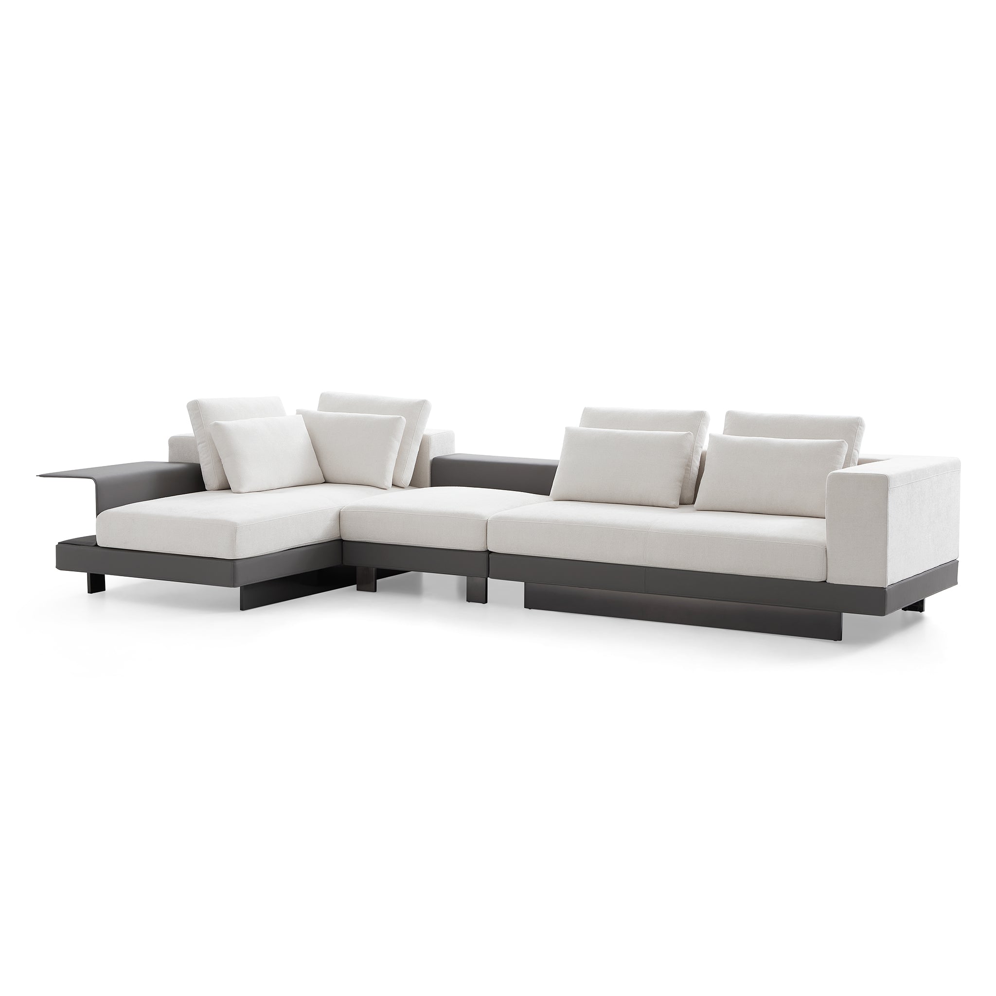 Connery Minimalist White Sectional