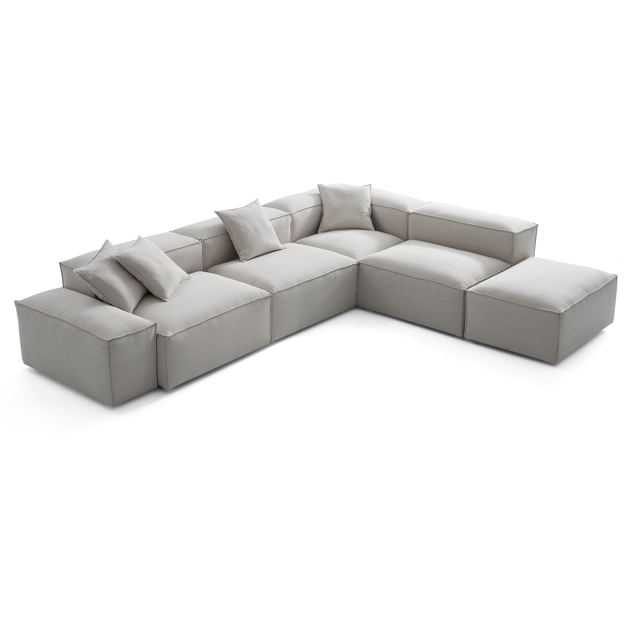 Freedom Modular Gray L-Shaped Sectional and Ottoman