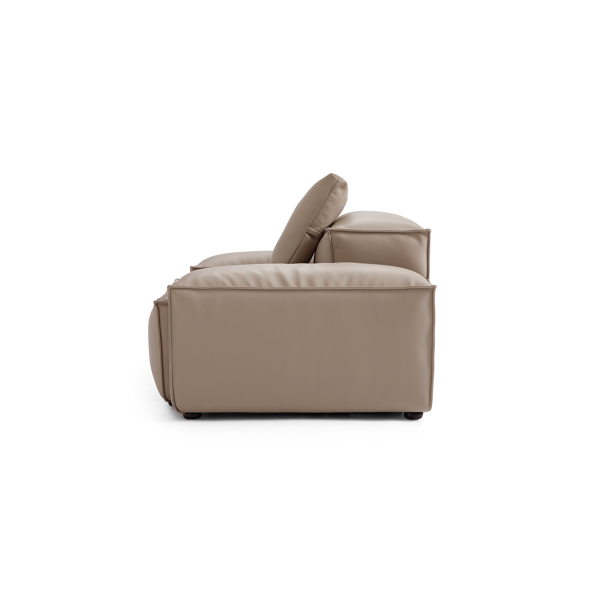 Cube Modular Black Genuine Leather Armchair