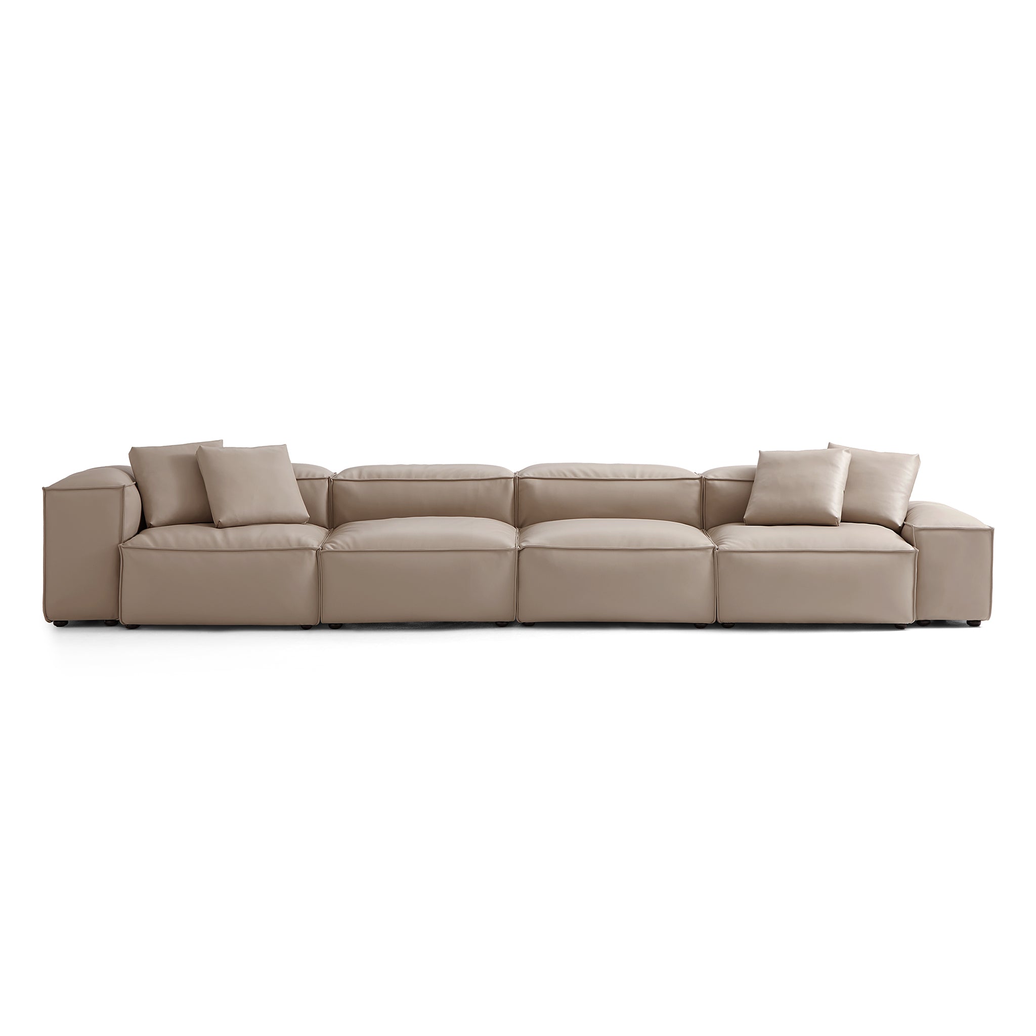 Cube Modular Brown Genuine Leather Sofa