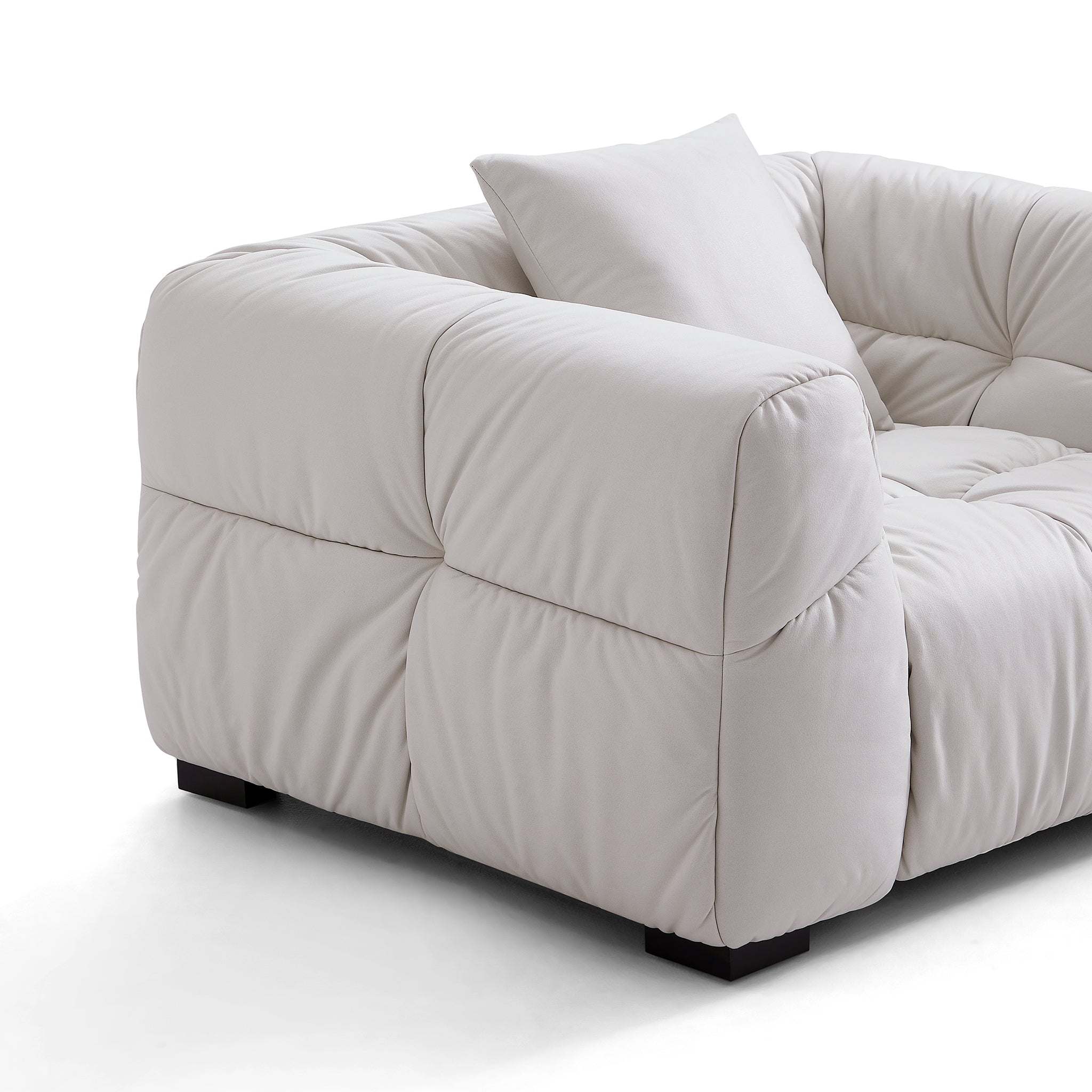 Boba Cream Leathaire Armchair