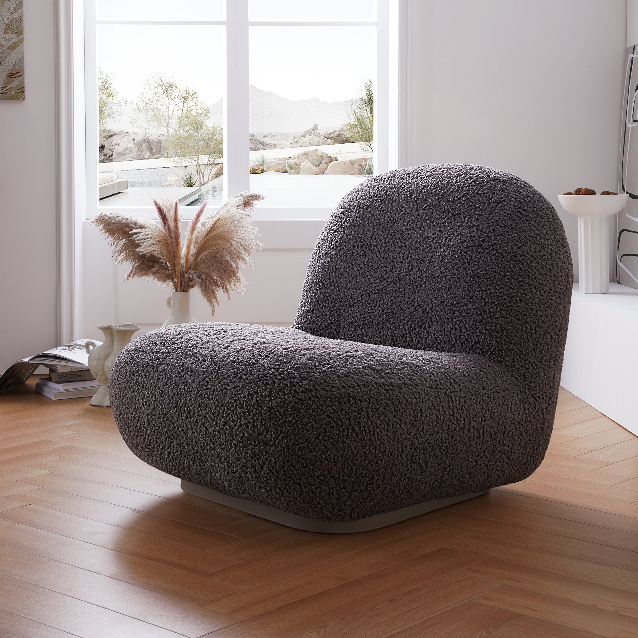 Puff Gray Accent Chair