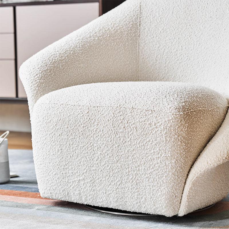 Calla Beige Boucle Fabric Swivel Chair