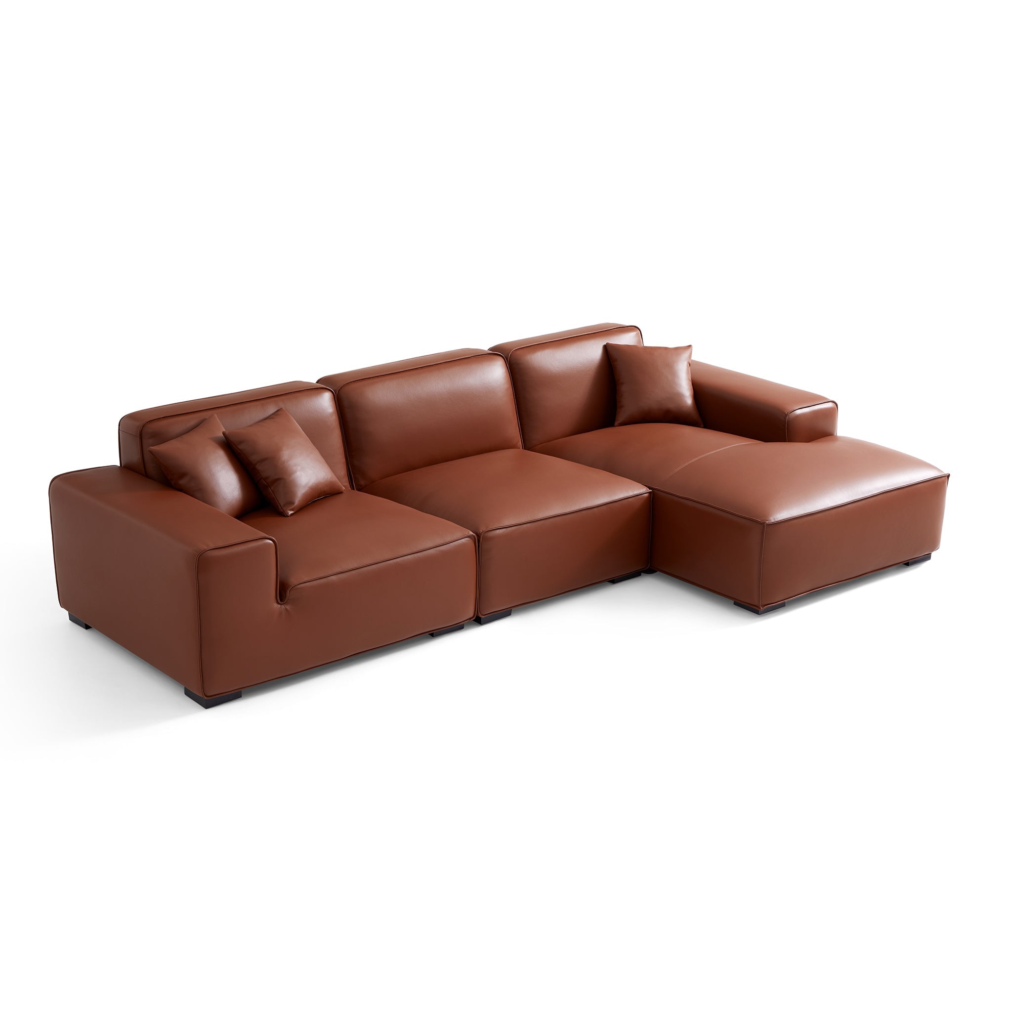 Domus Modular Brown Leather Sectional