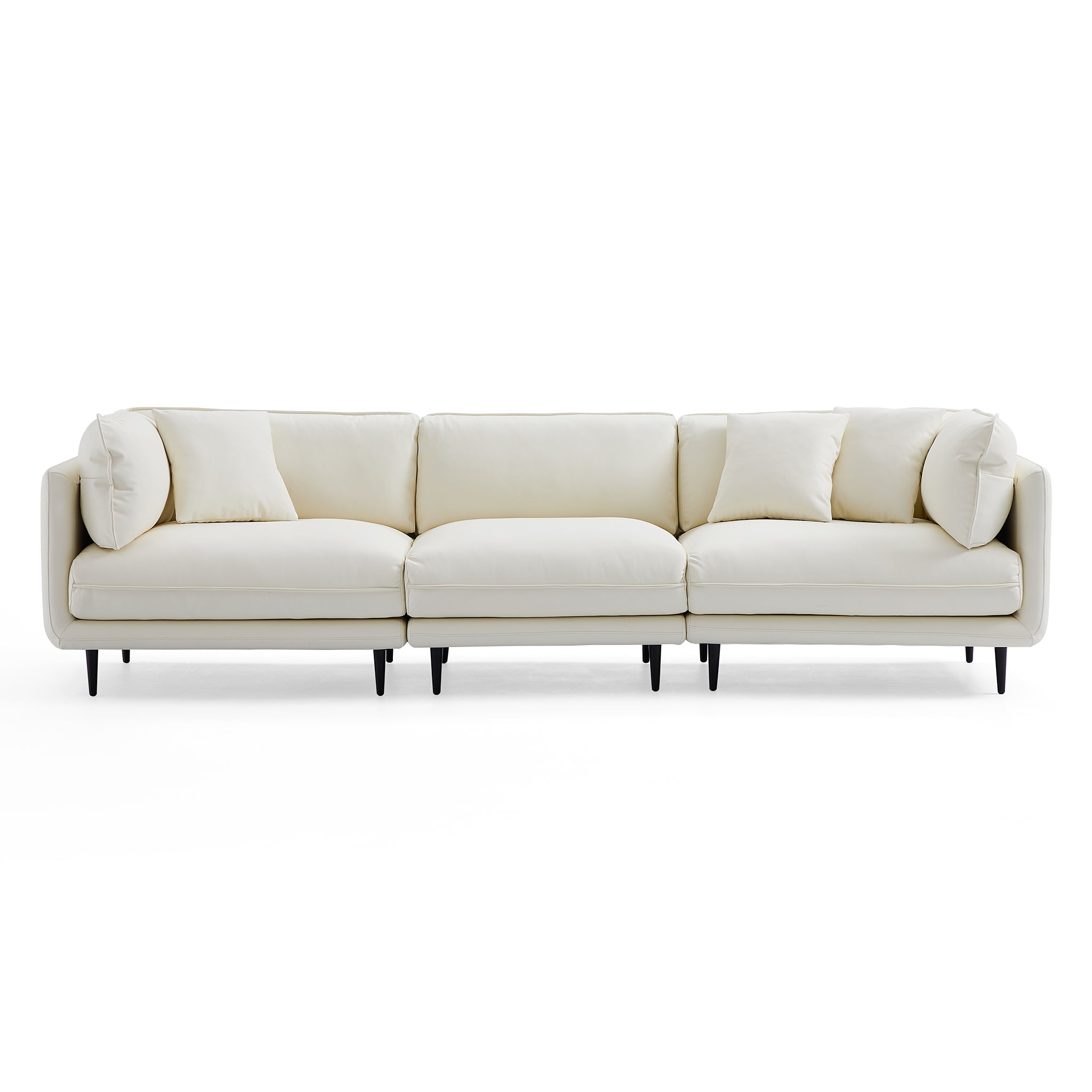 Vanilla White Leather Sofa