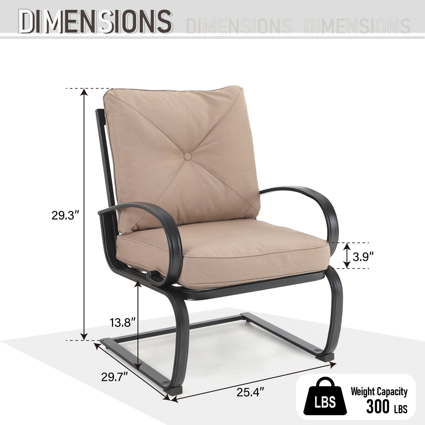 Ensemble de salle à manger d'extérieur 7/9 pièces, 6/8 chaises à ressort avec coussin, 1 rectangulaire