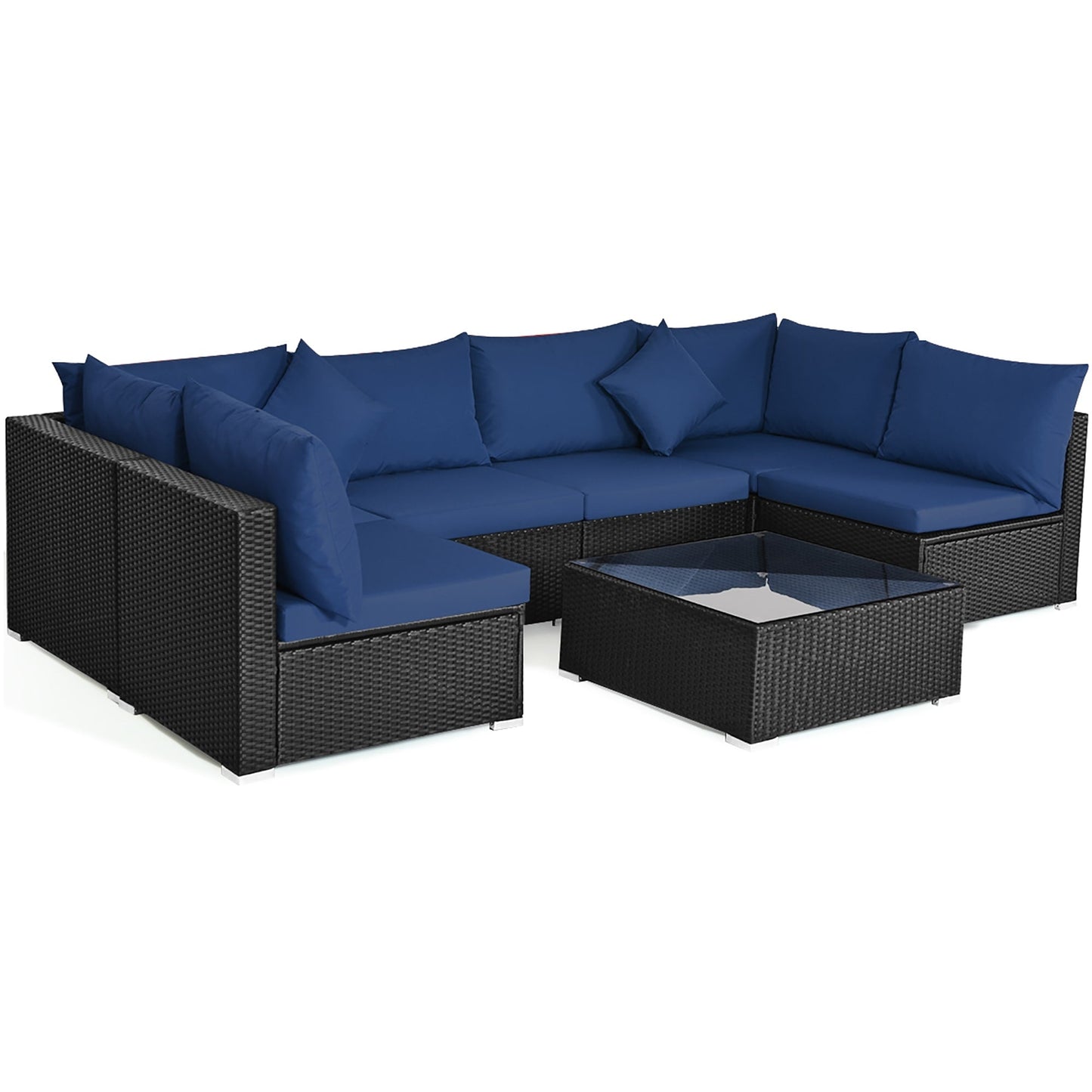 Ensemble de meubles de patio 7 pièces avec table basse